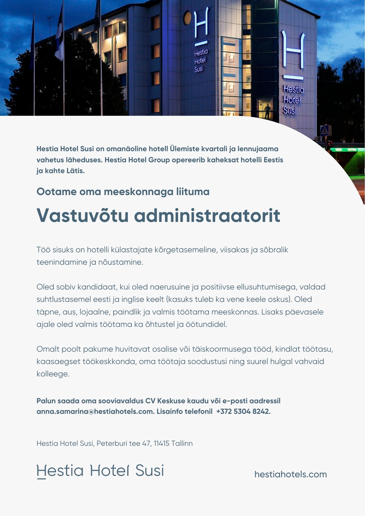Hestia Hotel Susi Vastuvõtu administraator (Hestia Hotel Susi)