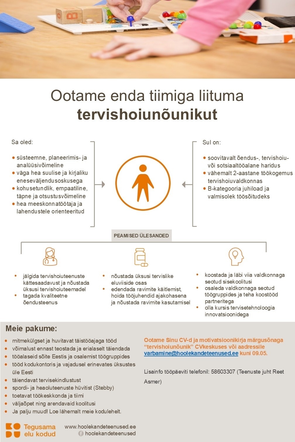 HOOLEKANDETEENUSED AS TÄHENDUSEGA TÖÖ tervishoiunõunikuna