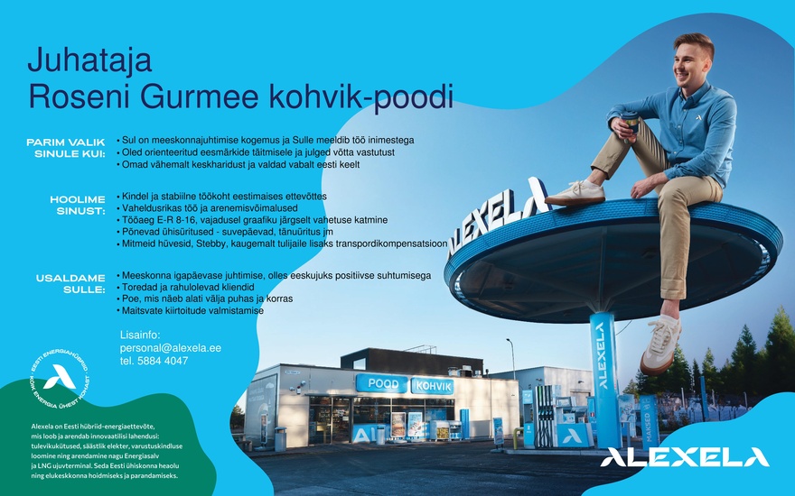 AS Alexela Juhataja Roseni Gurmee kohvik-poodi