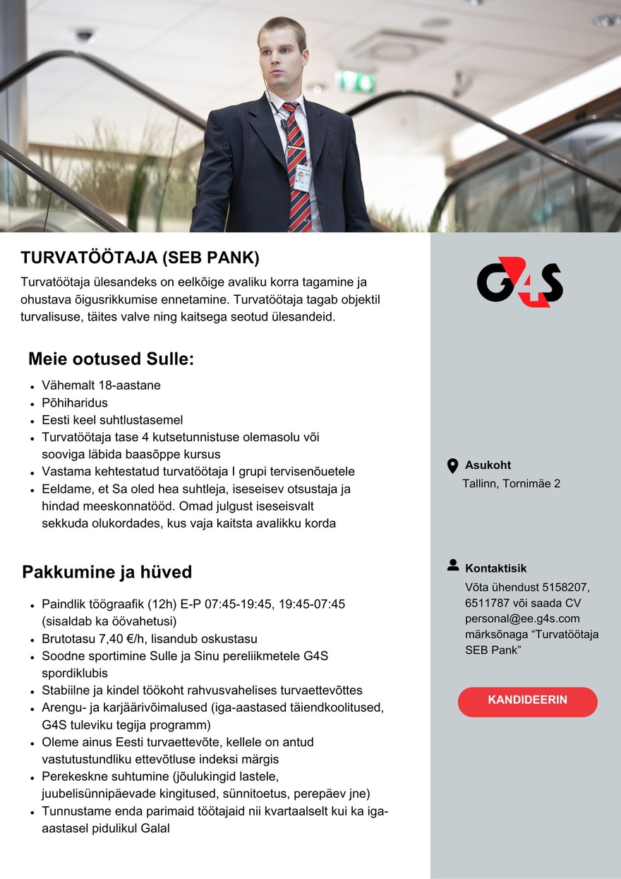 AS G4S Eesti Turvatöötaja (SEB Pank)