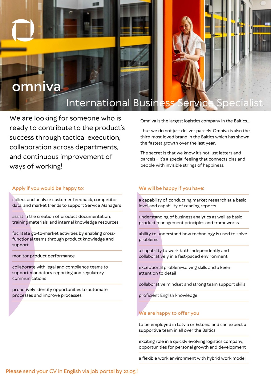 Omniva International Business Service Specialist