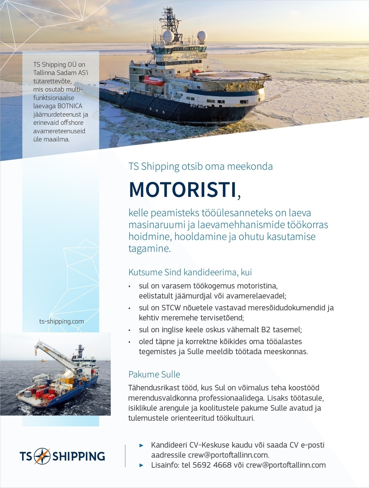 TS Shipping OÜ Motorist