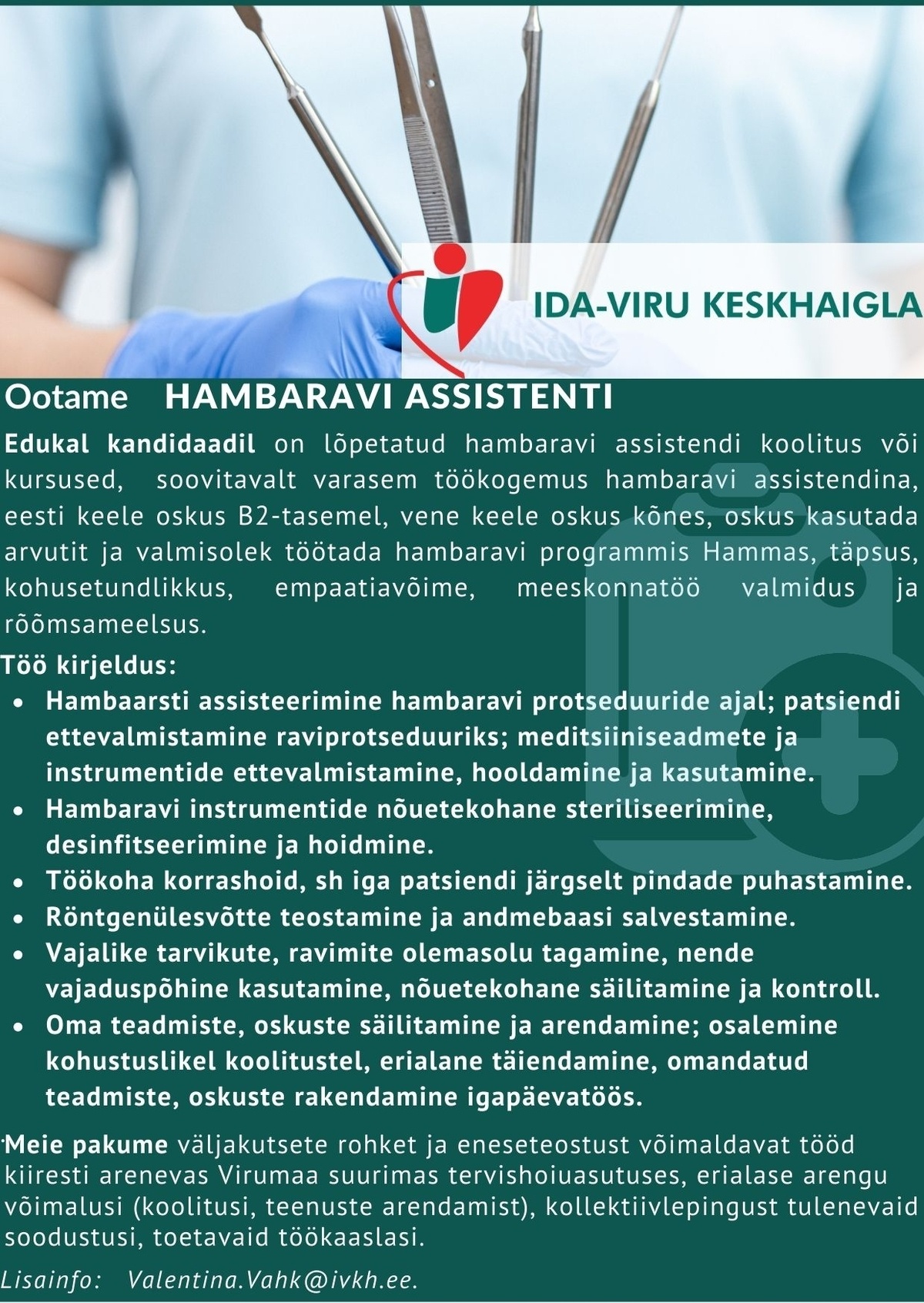 Ida-Viru Keskhaigla SA Hambaarsti assistent