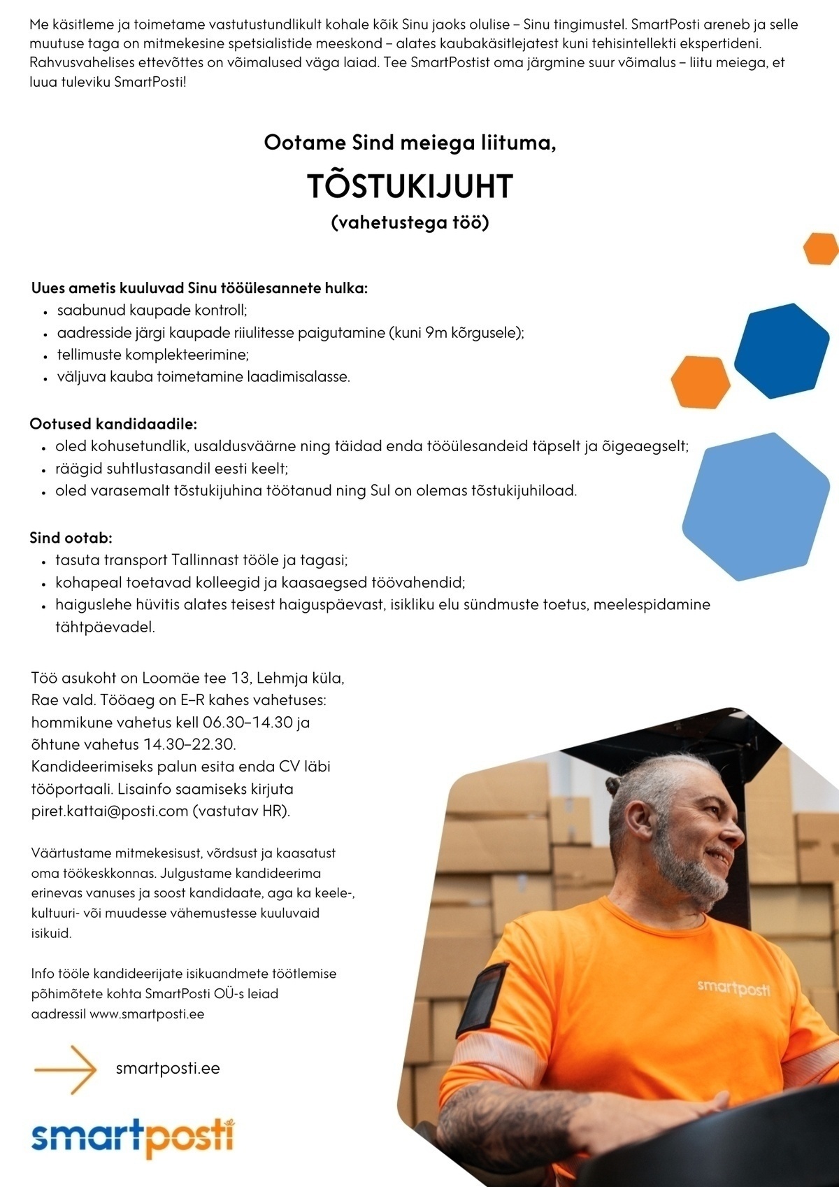 SmartPosti OÜ Tõstukijuht