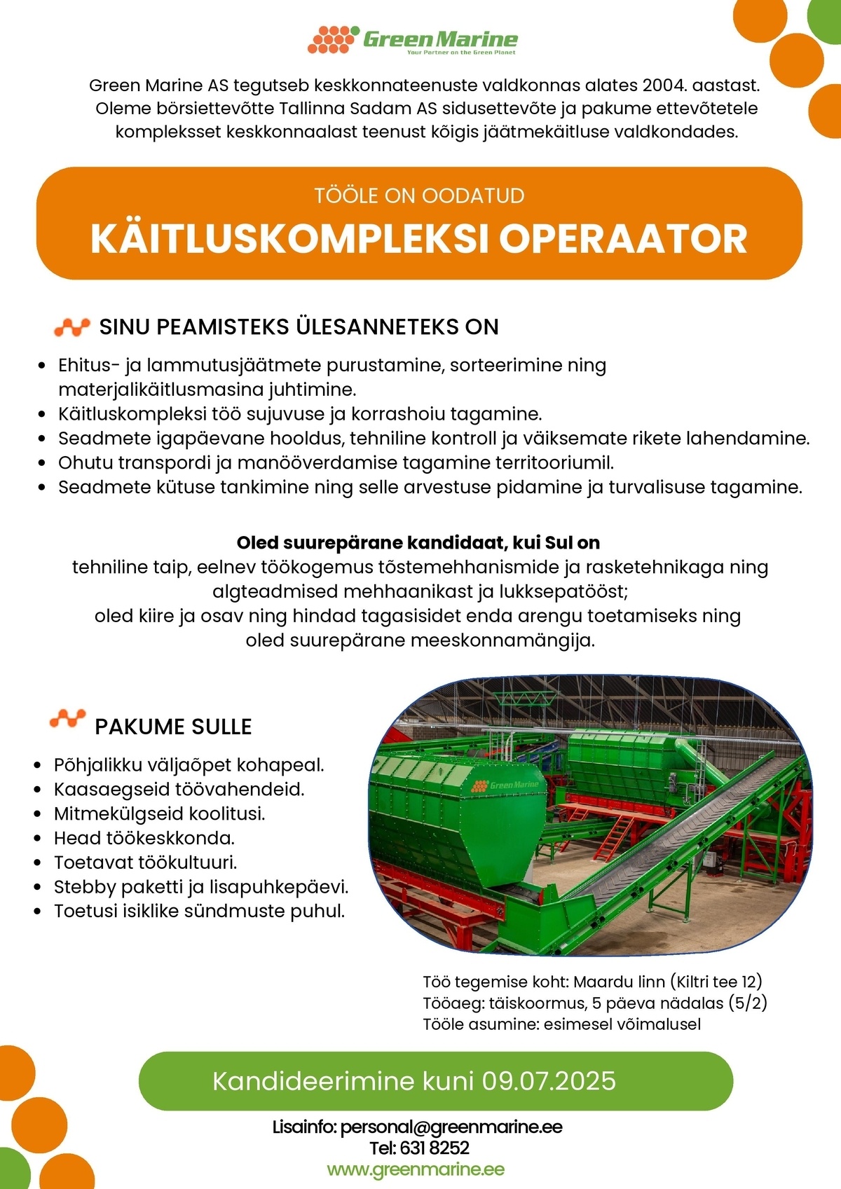 Green Marine AS Käitluskompleksi operaator