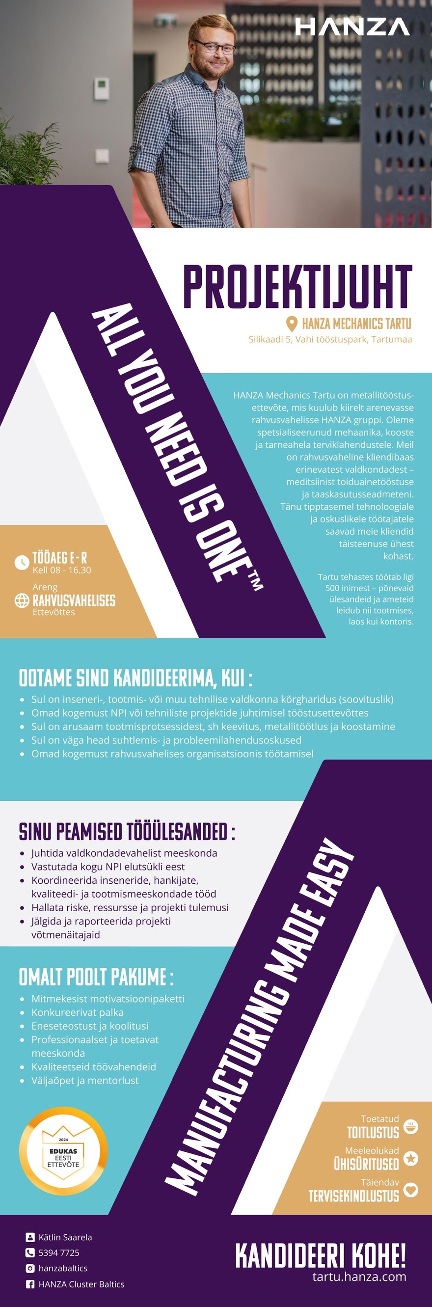 HANZA Mechanics  Tartu AS Projektijuht
