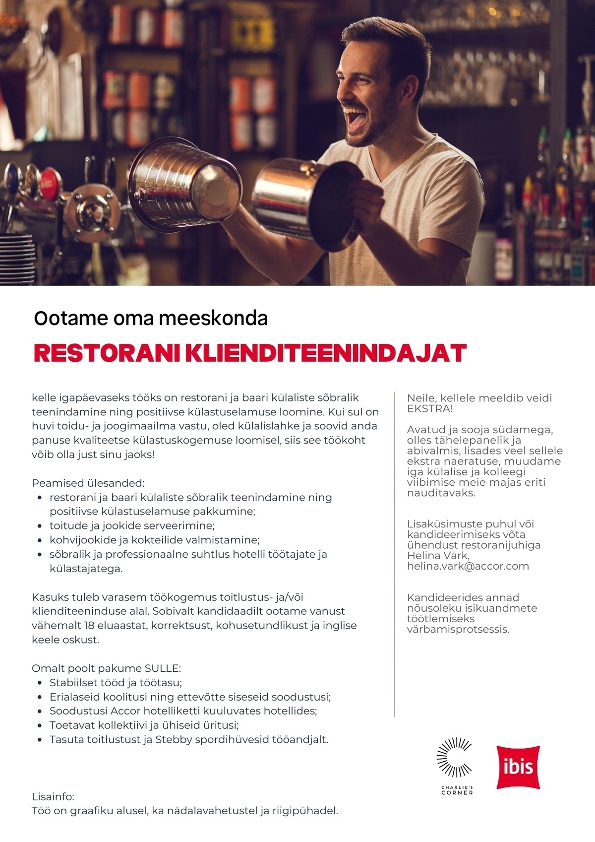 Juhkentali Hotel OÜ Restorani klienditeenindaja