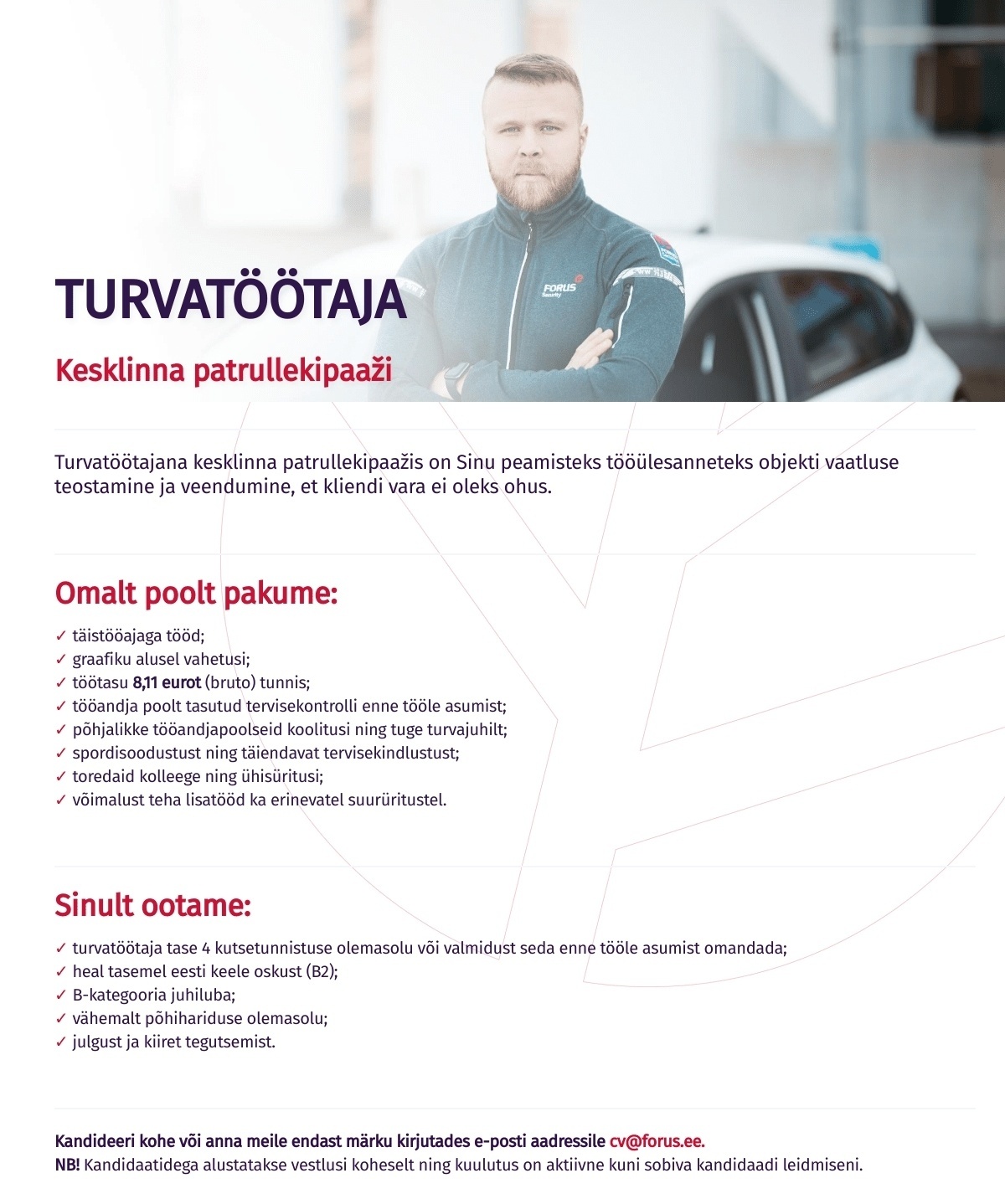 Forus Security AS Turvatöötaja kesklinna patrullekipaaži