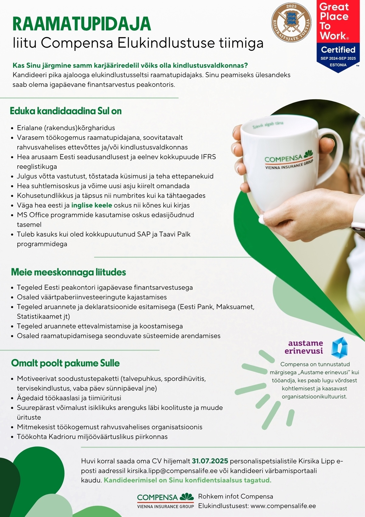 Compensa Life Vienna Insurance Group SE Raamatupidaja