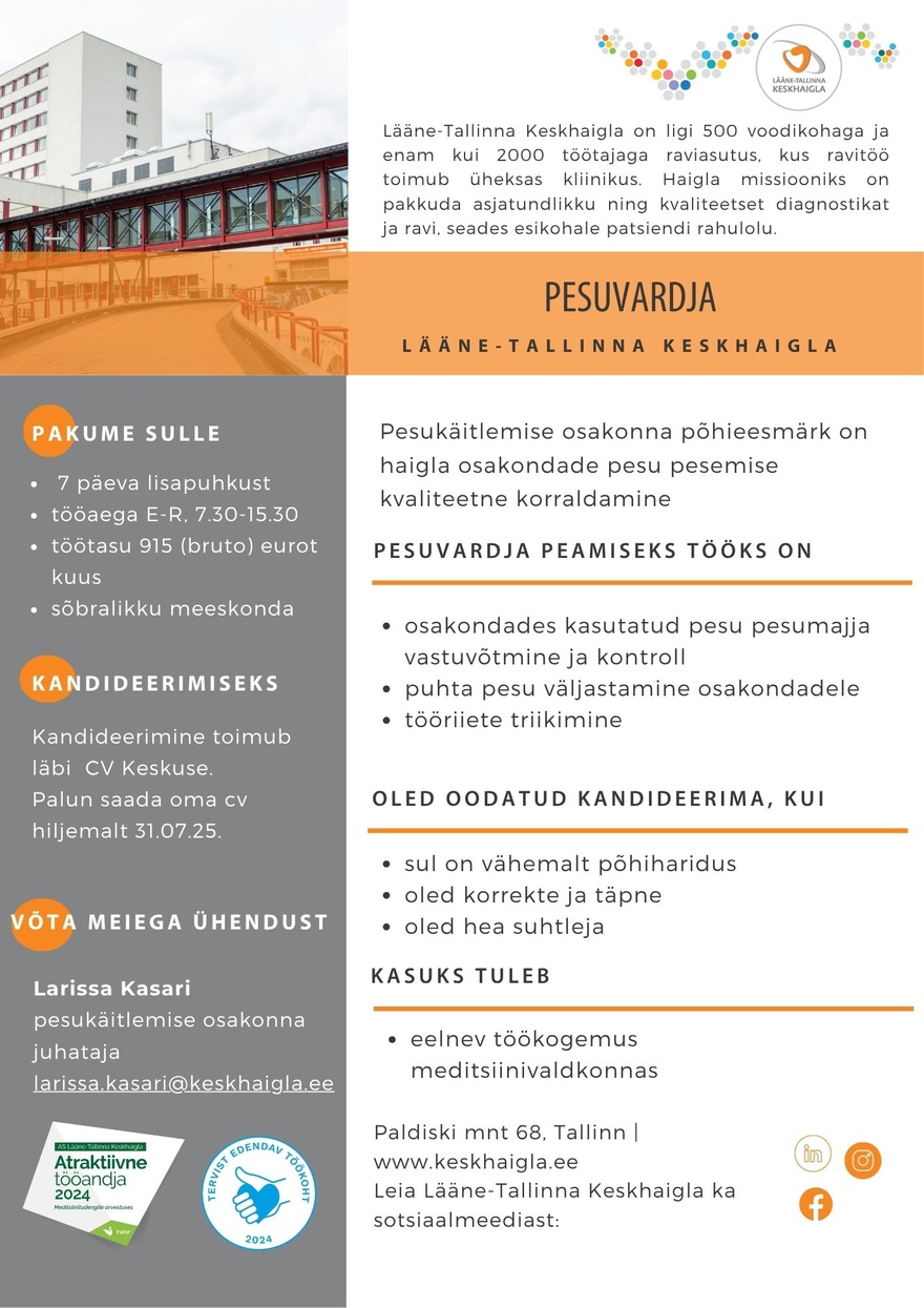 AS Lääne-Tallinna Keskhaigla Pesuvardja