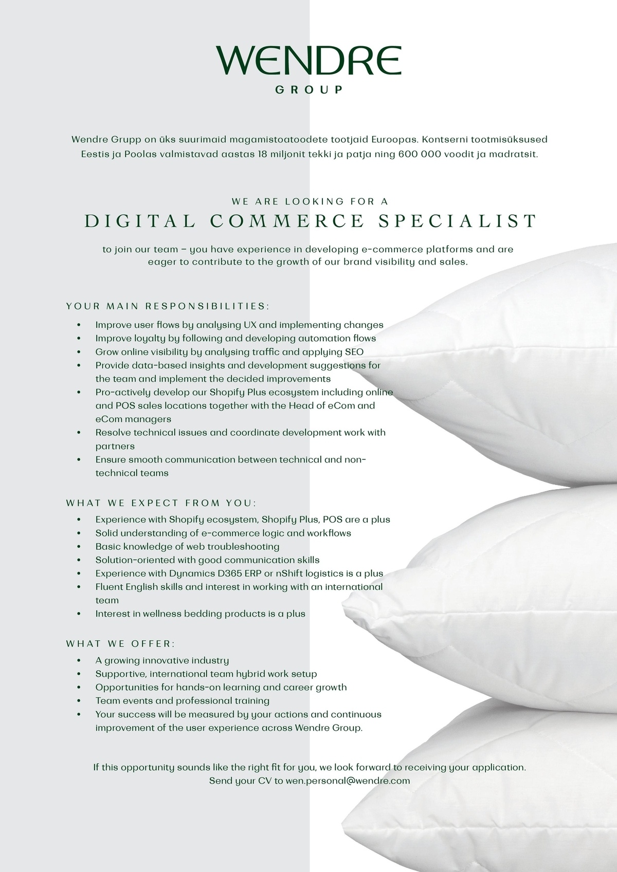 Wendre AS Digikaubanduse spetsialist