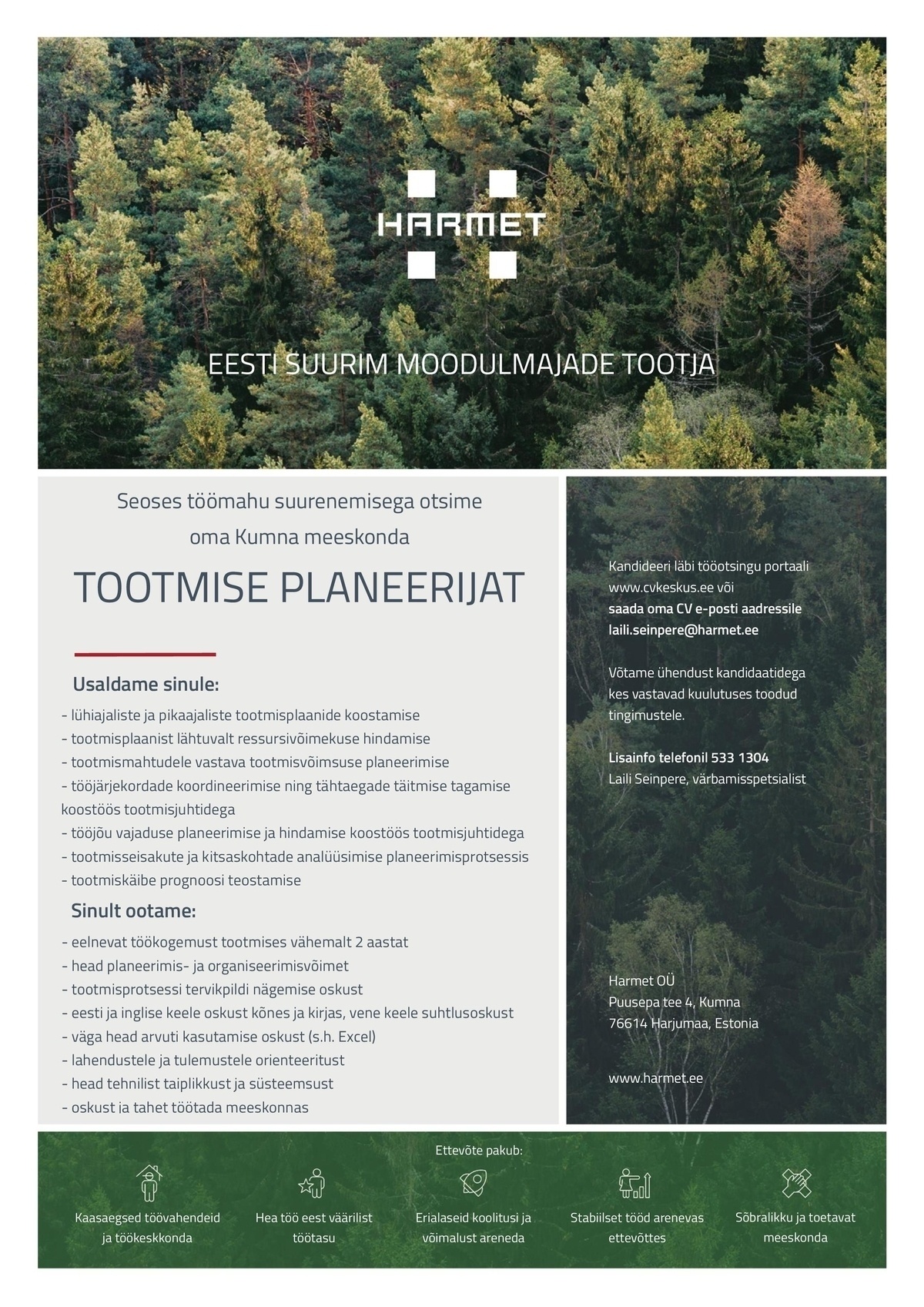 Harmet OÜ Tootmise planeerija