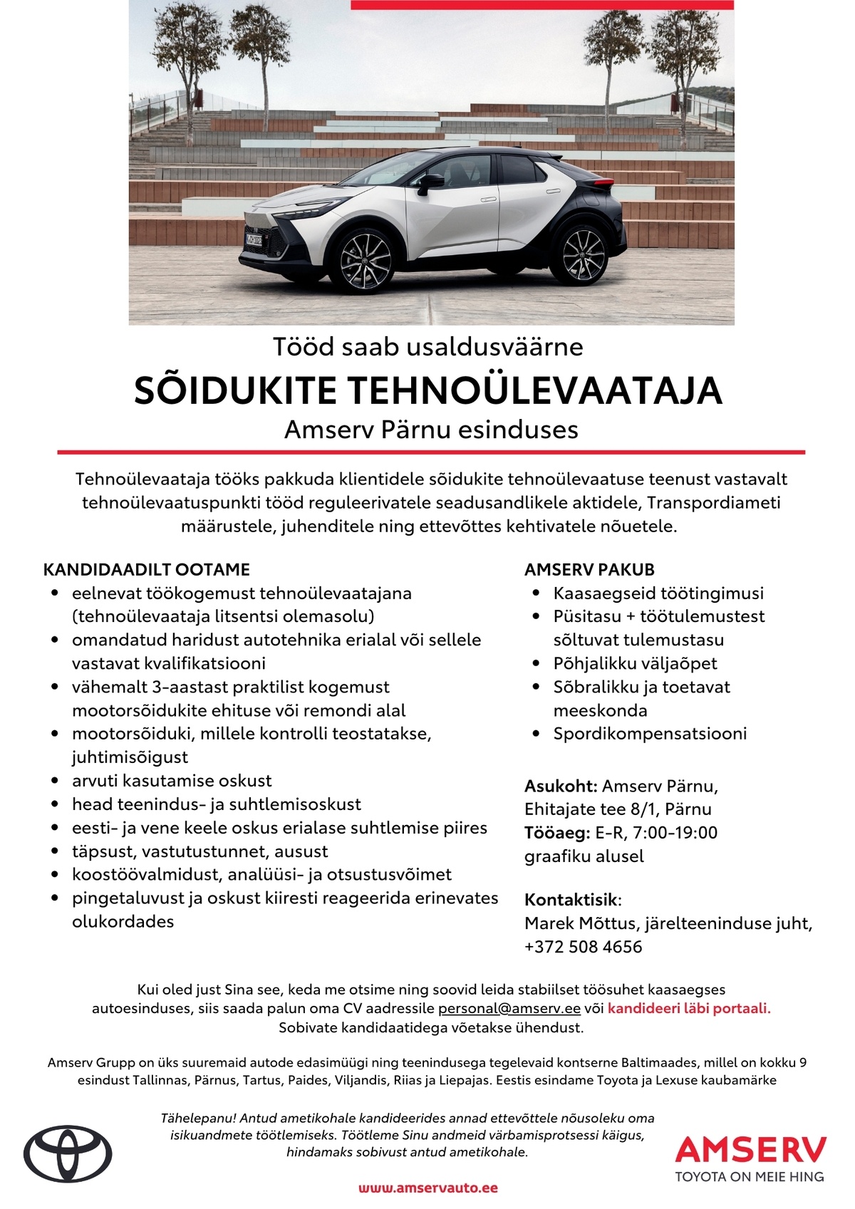 Amserv Grupi AS Tehnoülevaataja Amserv Pärnu esinduses