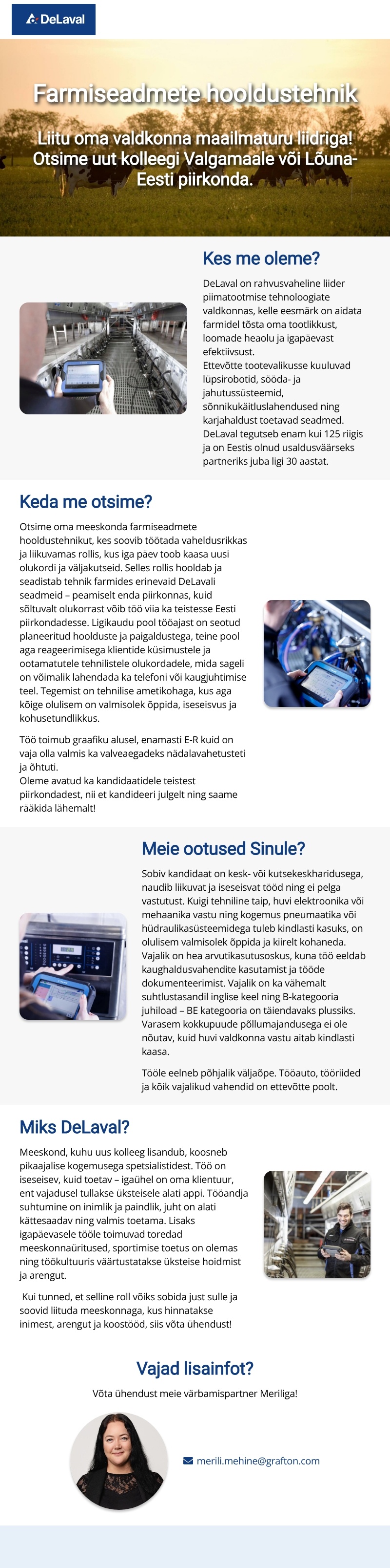 Grafton Estonia OÜ Farmiseadmete hooldustehnik