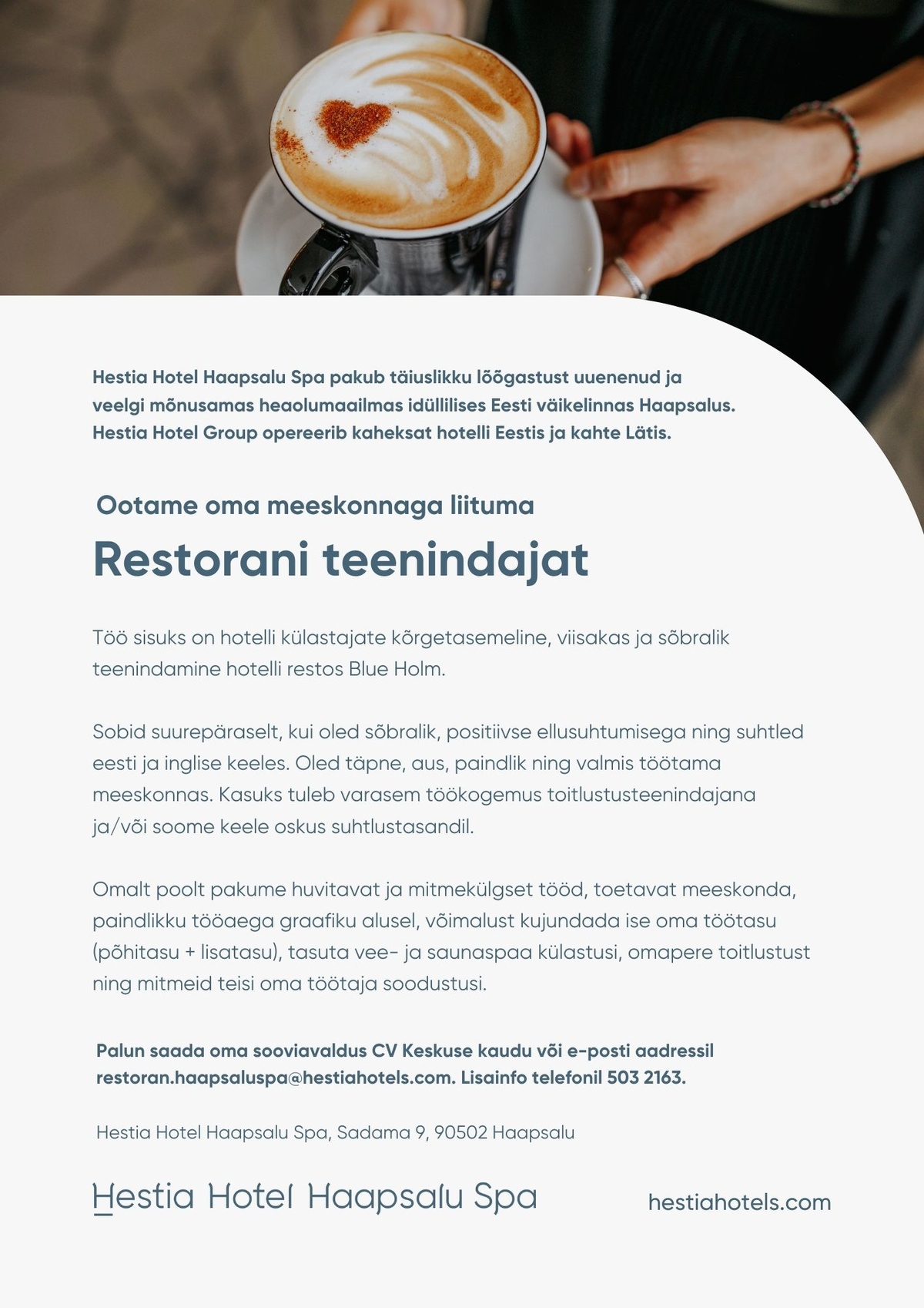 Hestia Hotel Haapsalu Spa Restorani teenindaja