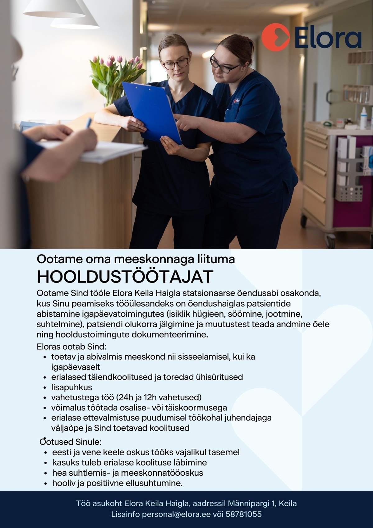 Elora Keila Haigla AS Hooldustöötaja