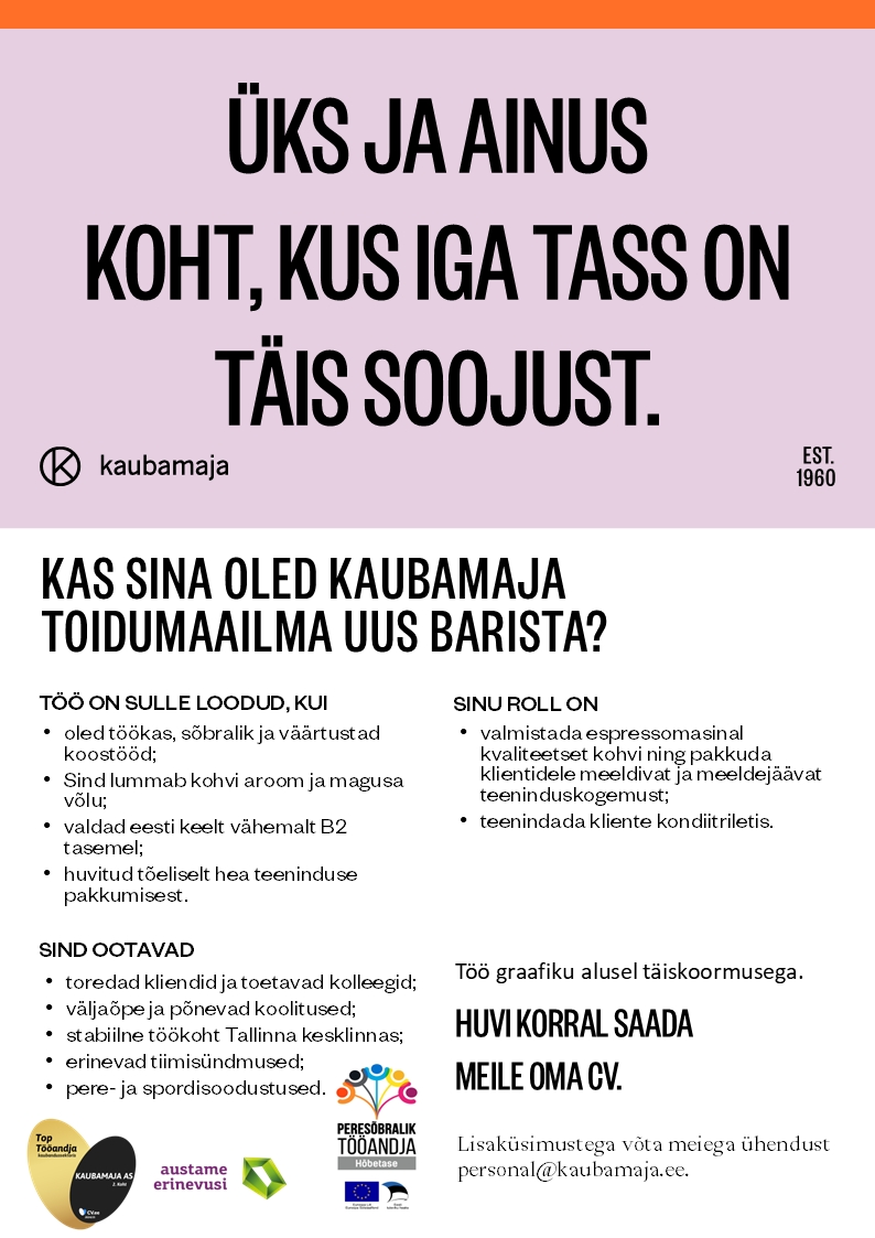 Kaubamaja Toidumaailma barista