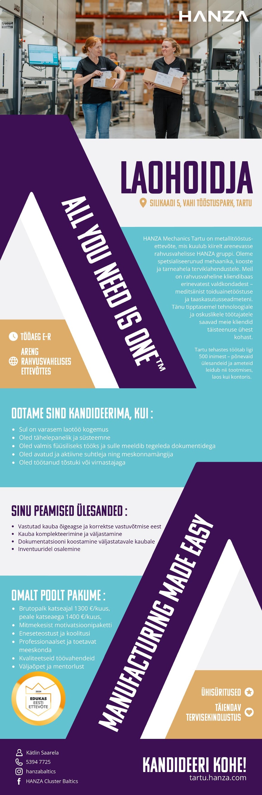 HANZA Mechanics  Tartu AS Laohoidja