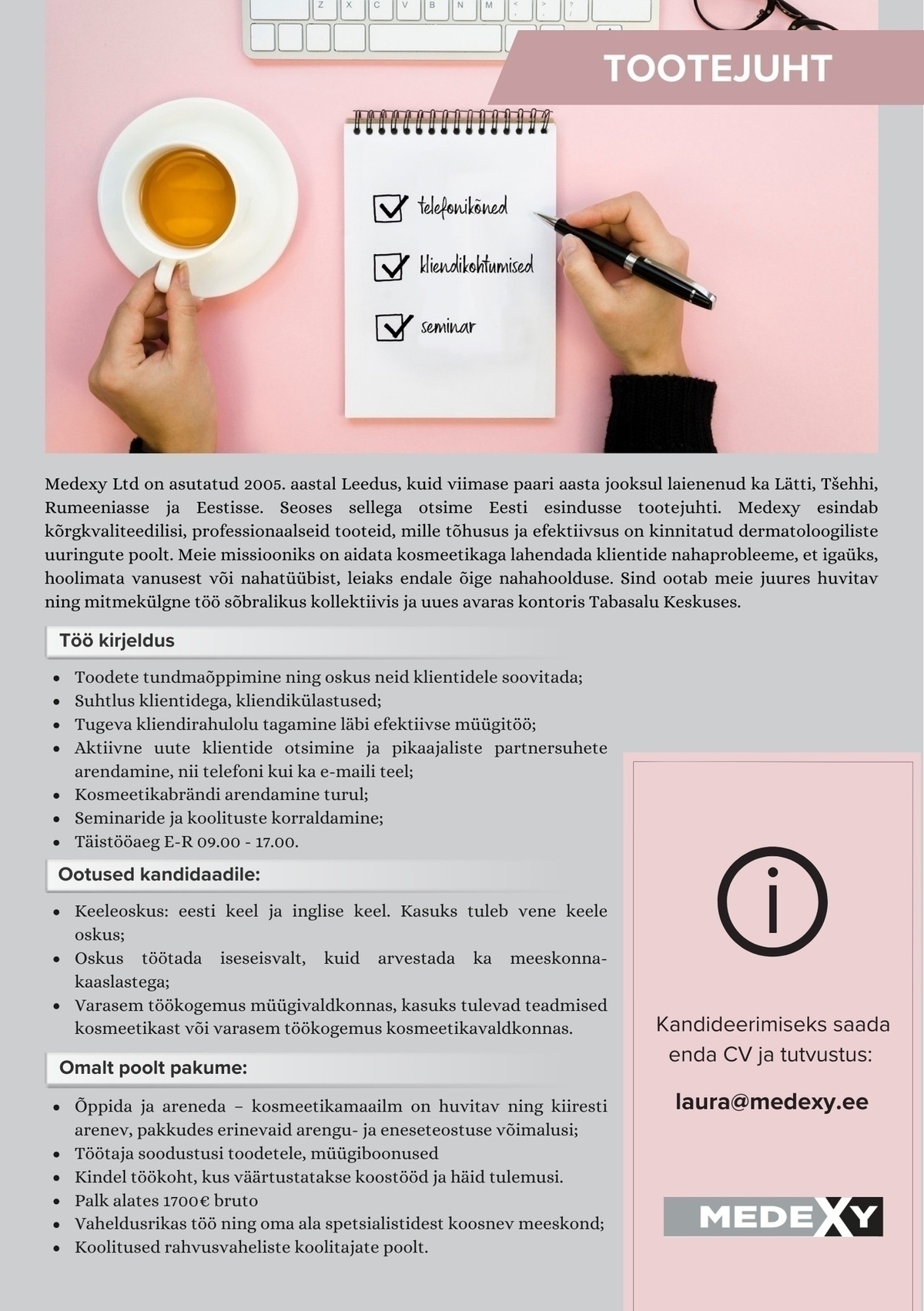 Medexy OÜ Tootejuht