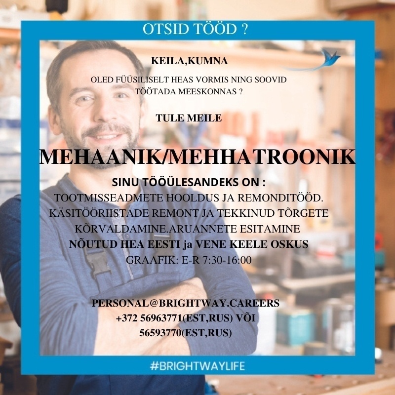 BRIGHTWAY OÜ Mehaanik/Mehhatroonik