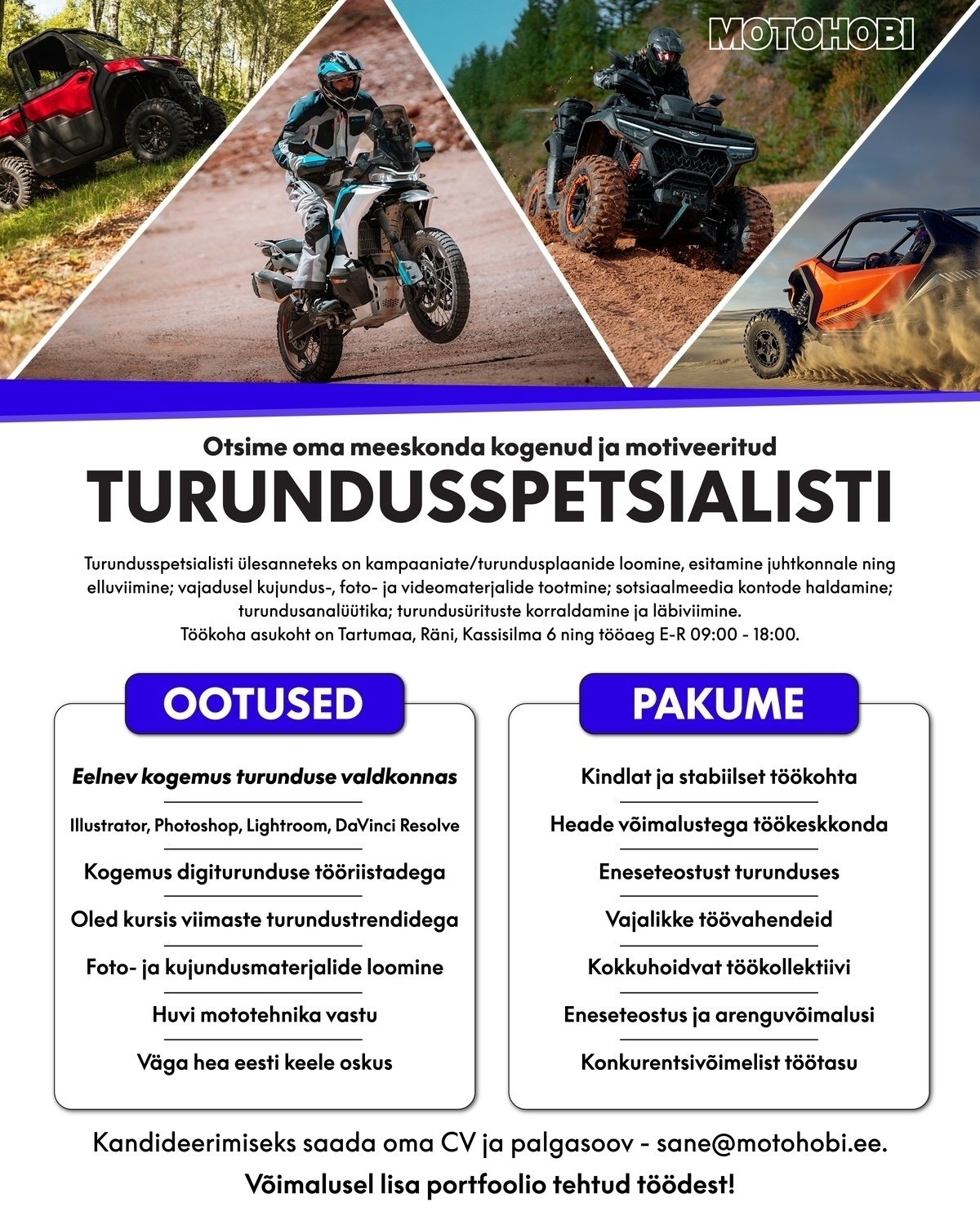 MOTOHOBI OÜ Turundusspetsialist