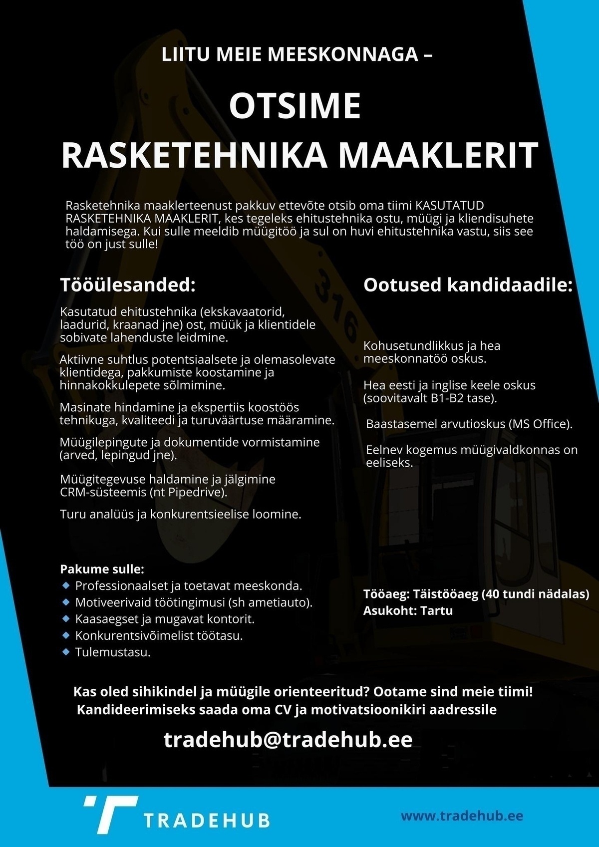 Tradehub OÜ Rasketehnika maakler