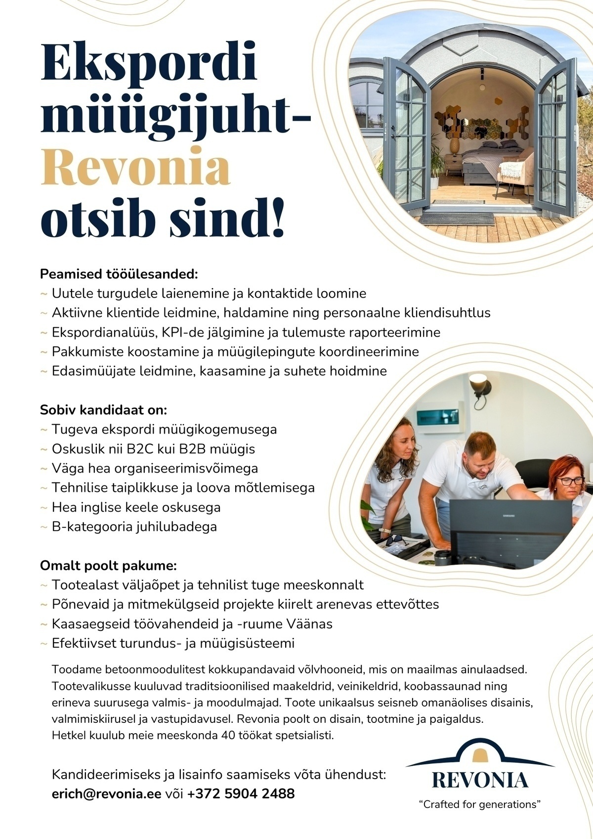 REVONIA OÜ Ekspordi müügijuht