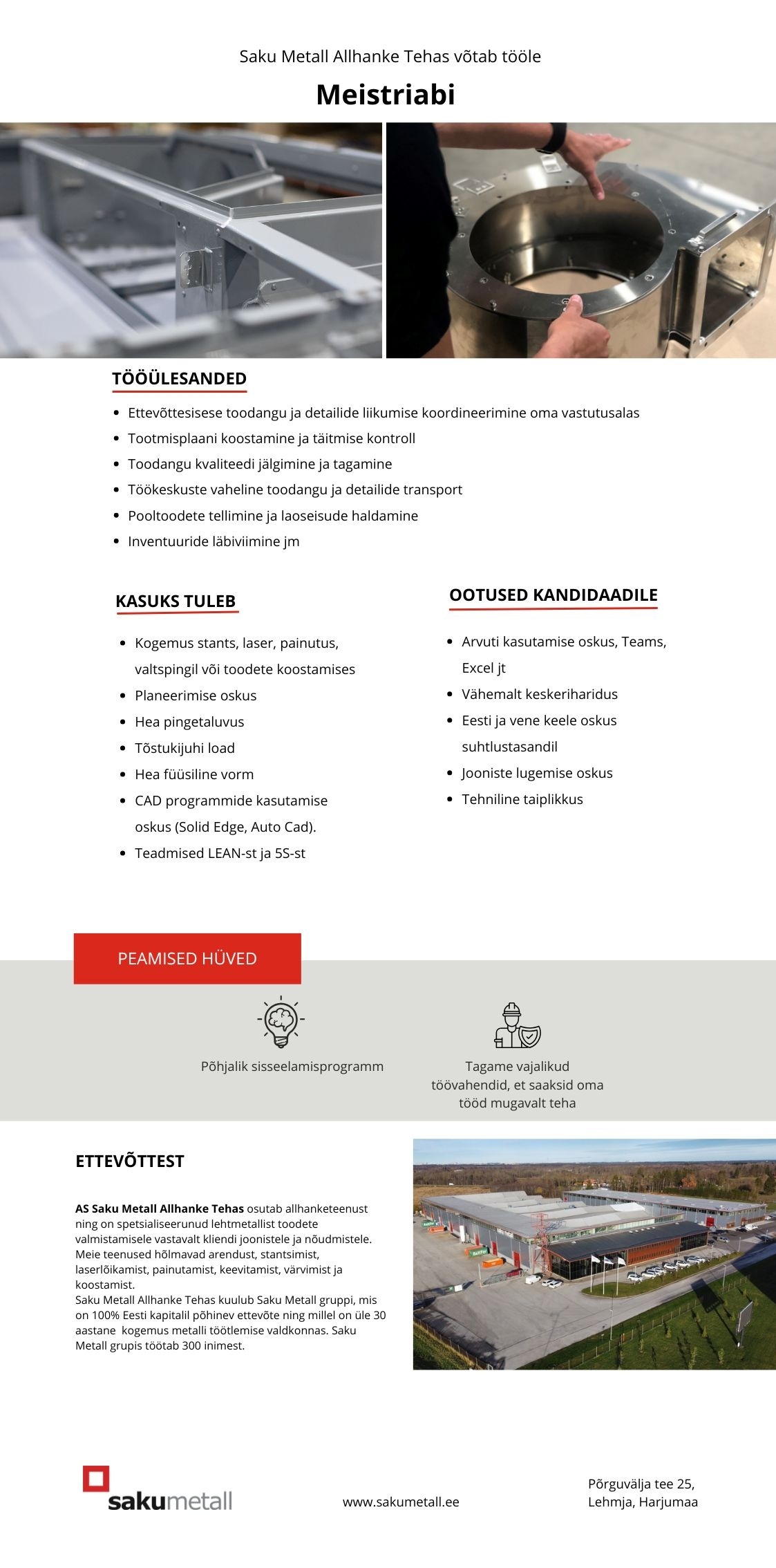 Saku Metall AS Meistriabi