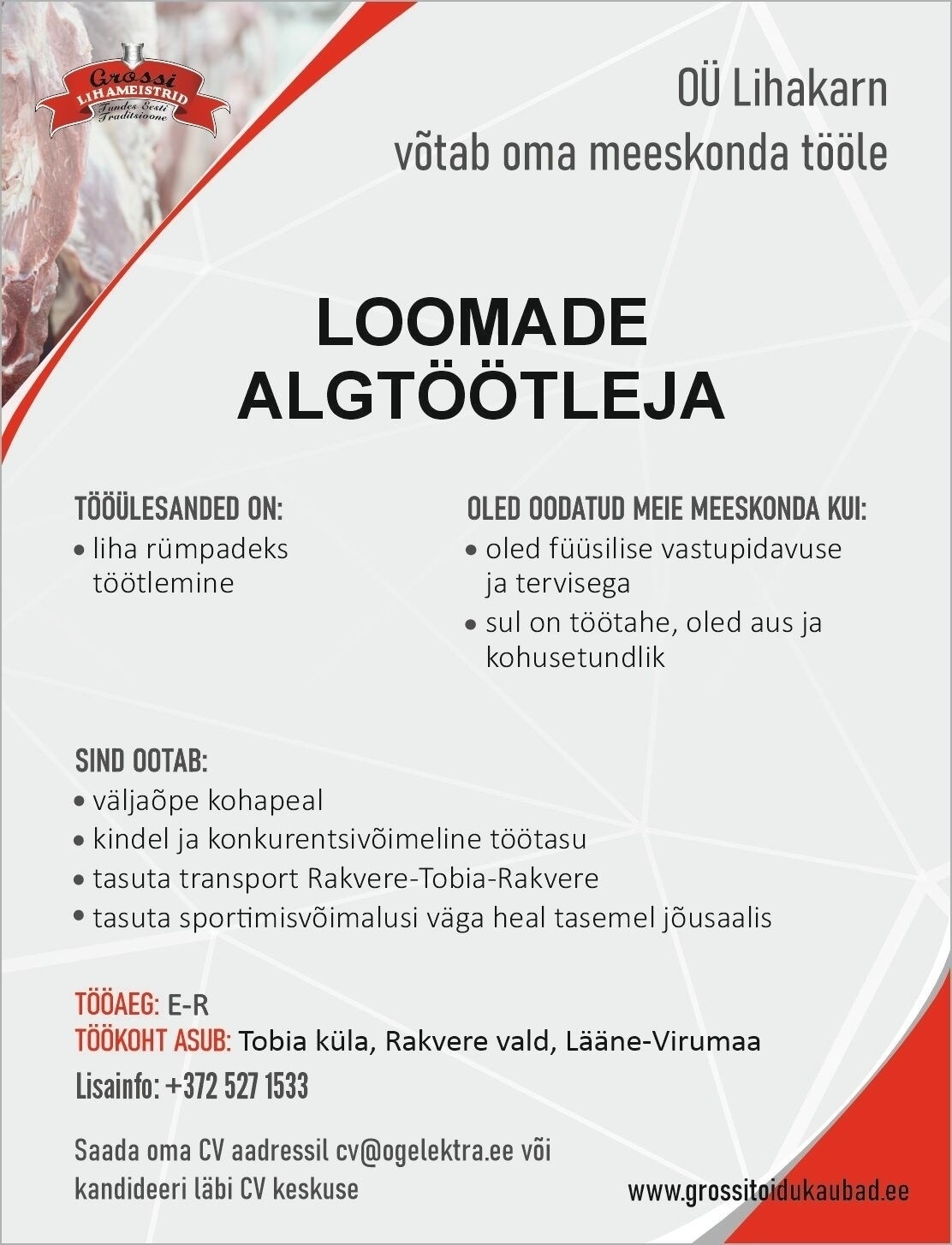 Lihakarn OÜ Loomade algtöötleja