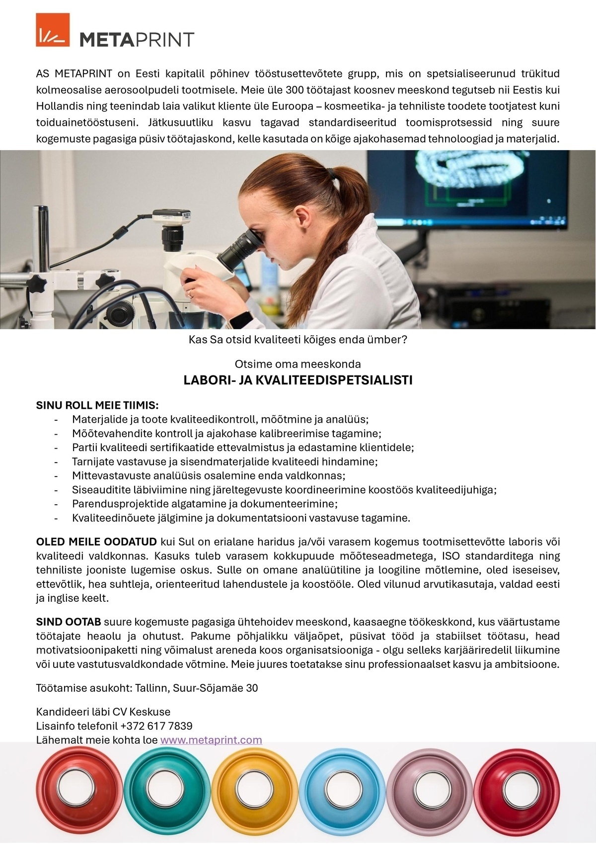 Metaprint AS Labori- ja kvaliteedispetsialist