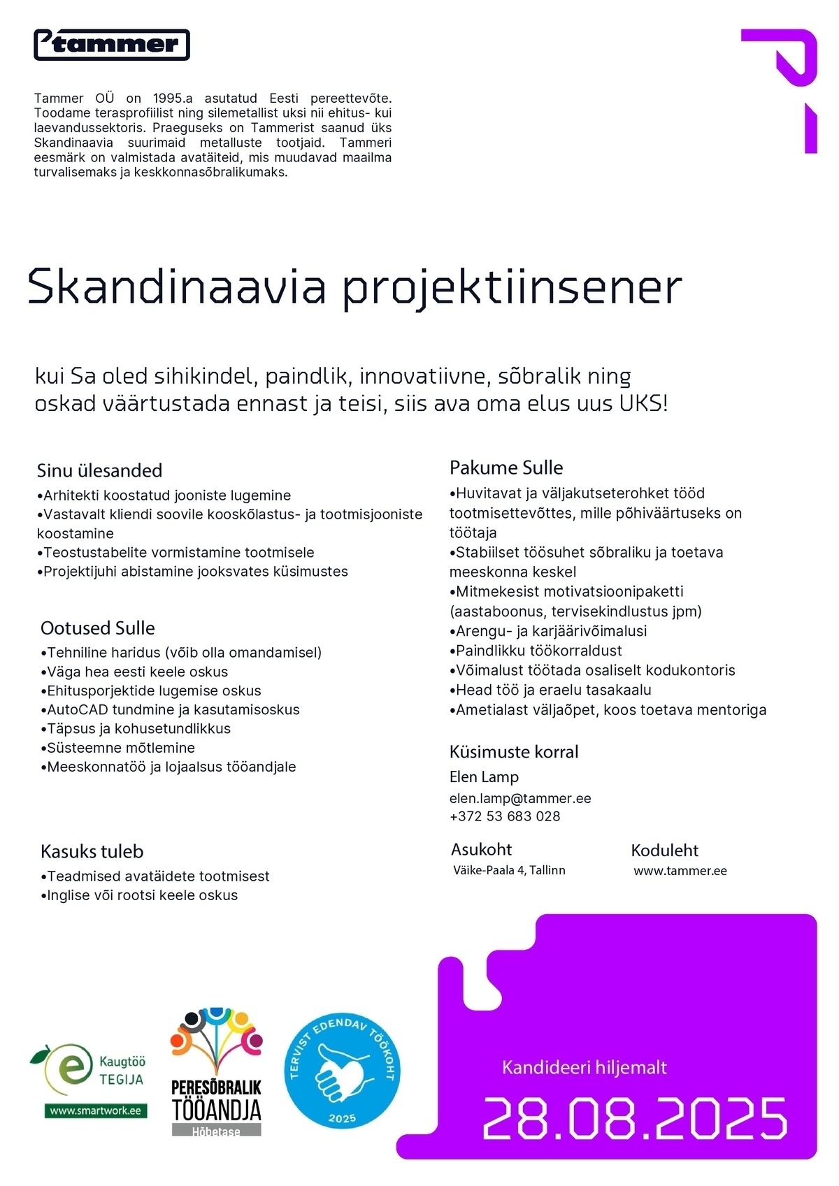 Tammer OÜ SKANDINAAVIA PROJEKTIINSENER