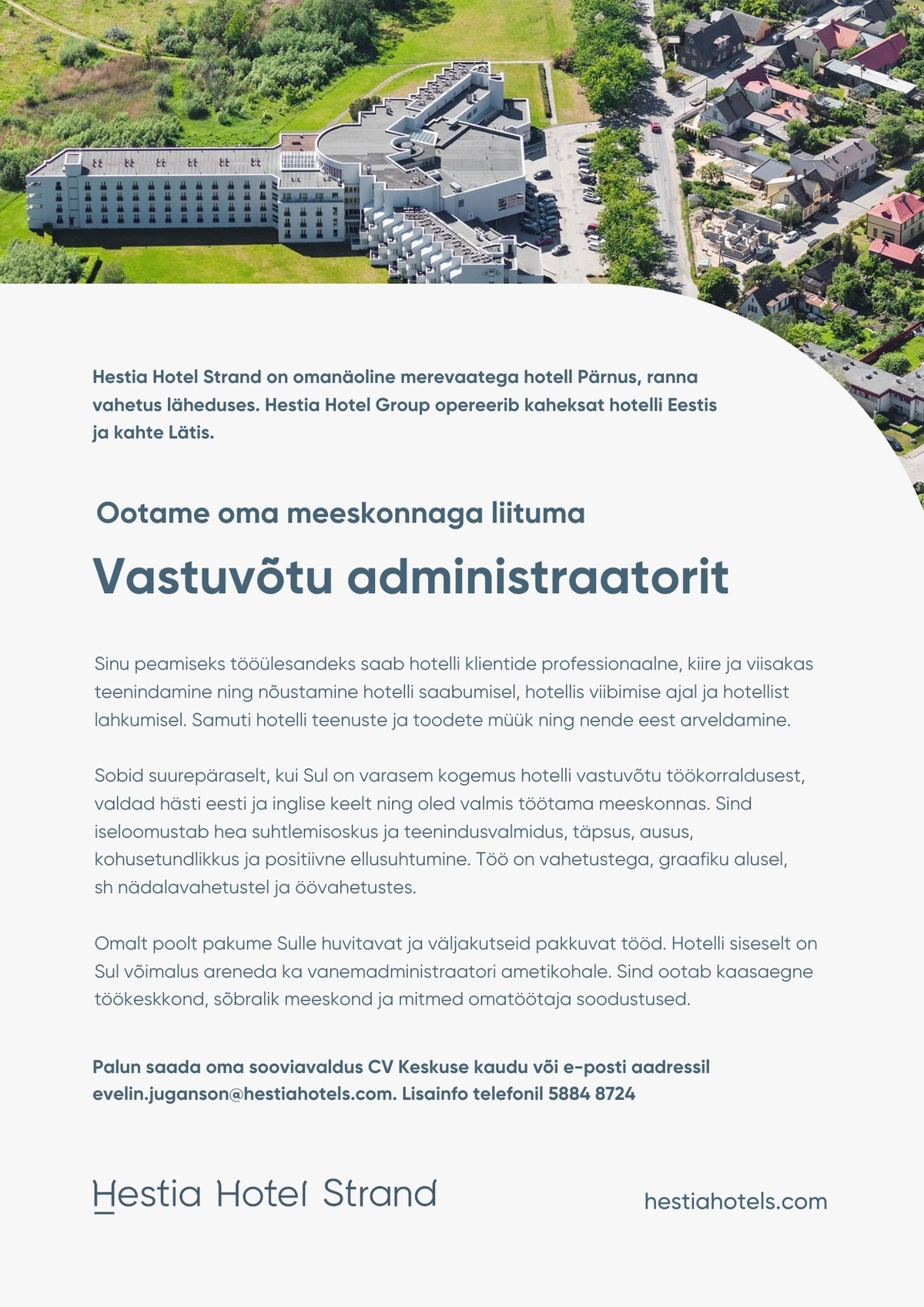 Hestia Hotel Strand Vastuvõtu administraator