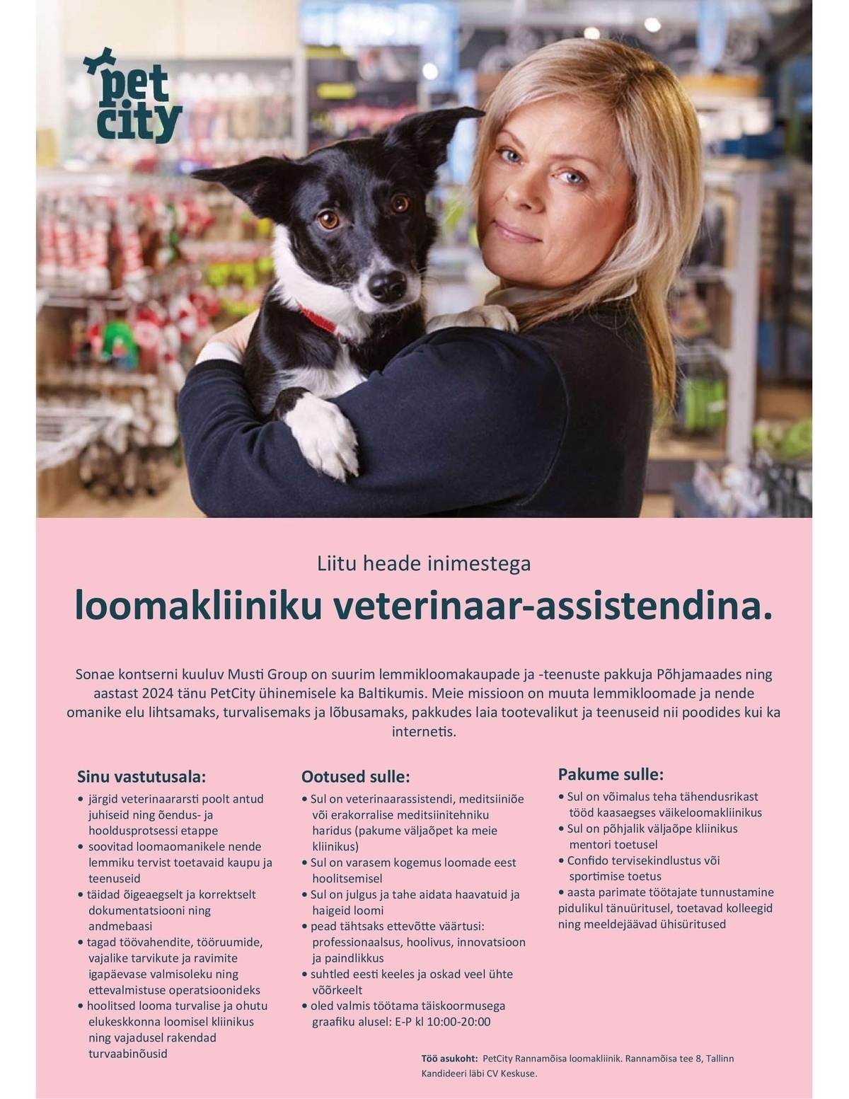 Pet City OÜ Veterinaar-assistent PetCity Rannamõisa kliinikus