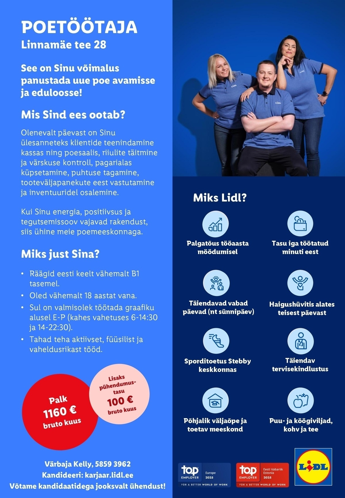 Lidl Eesti OÜ Linnamäe poetöötaja (Linnamäe tee 28, Tallinn)