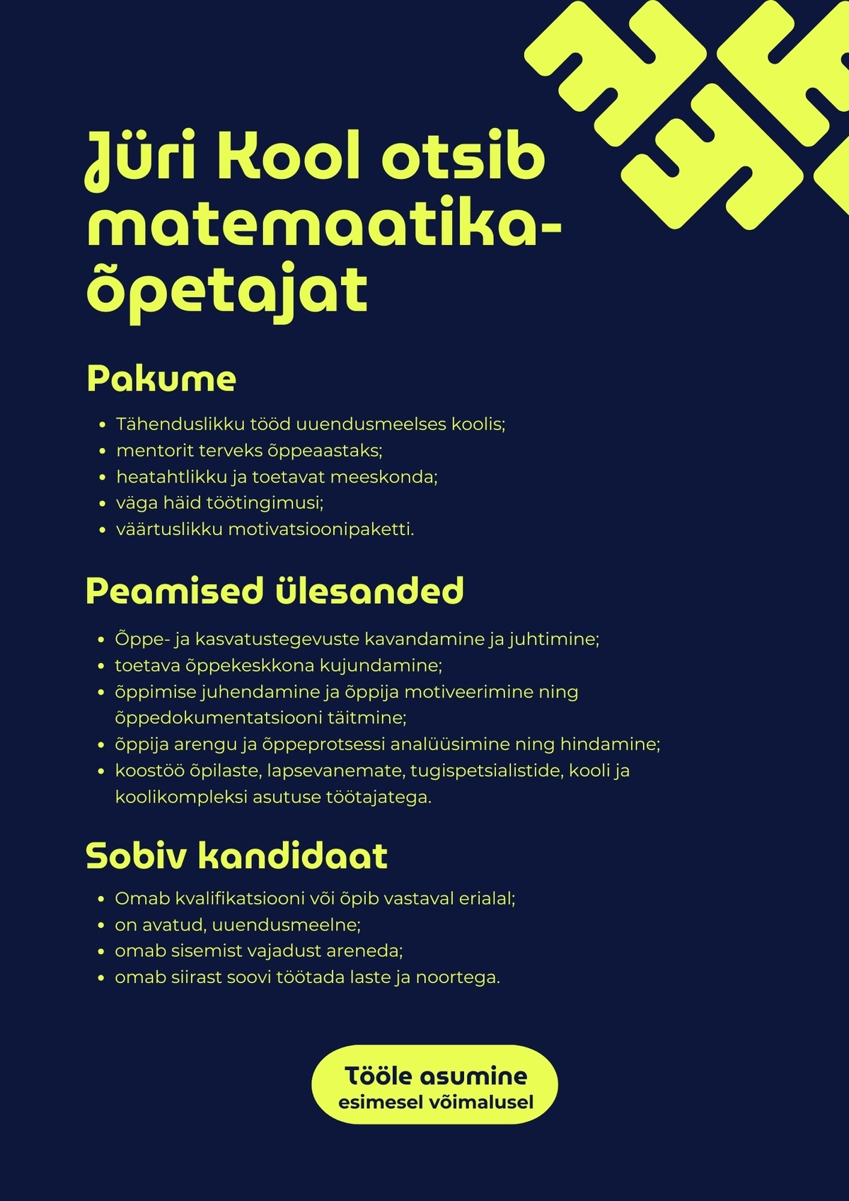 Jüri Kool Matemaatikaõpetaja