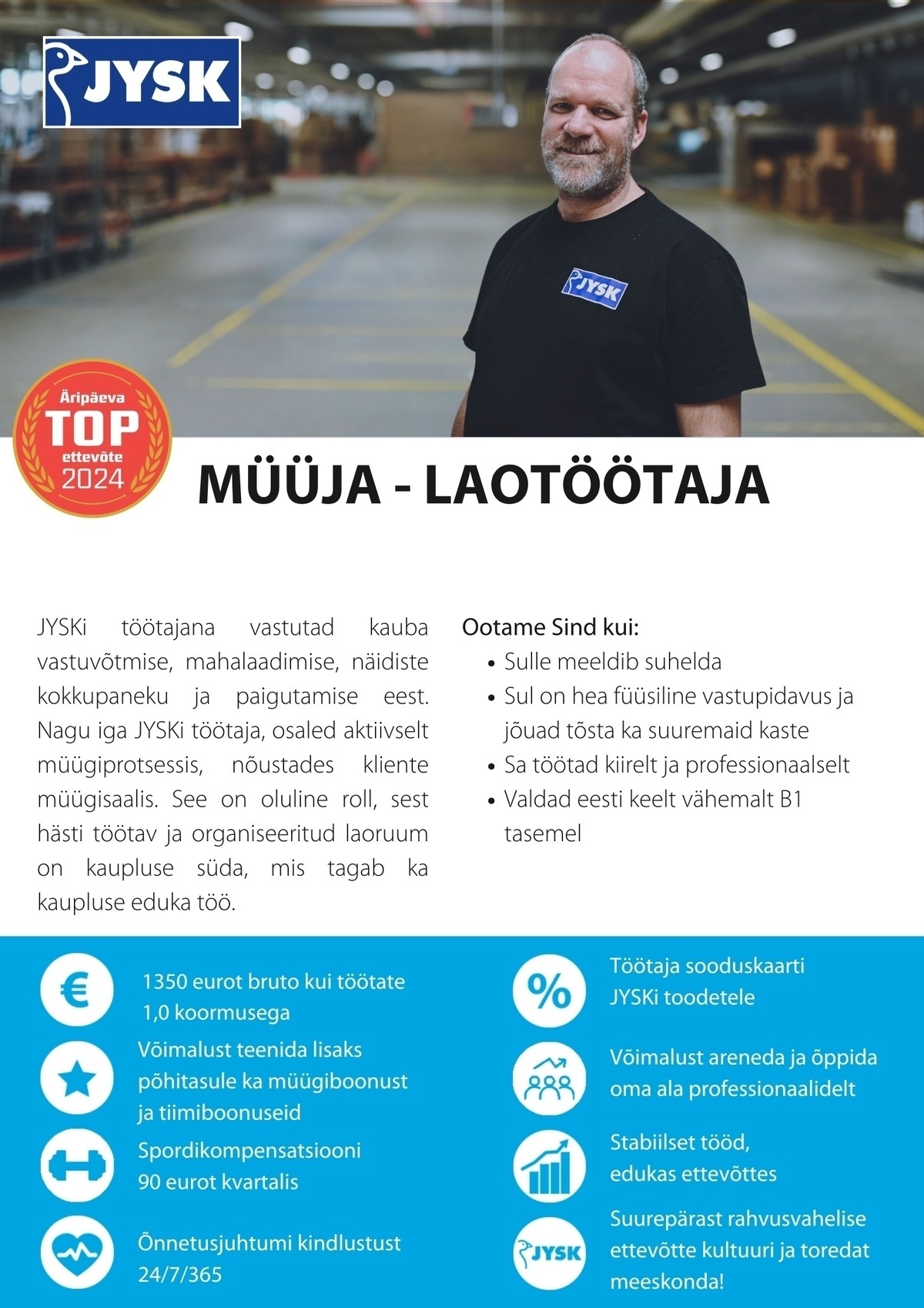 JYSK Linnen'n Furniture OÜ Müüja - laotöötaja Tähesaju JYSK