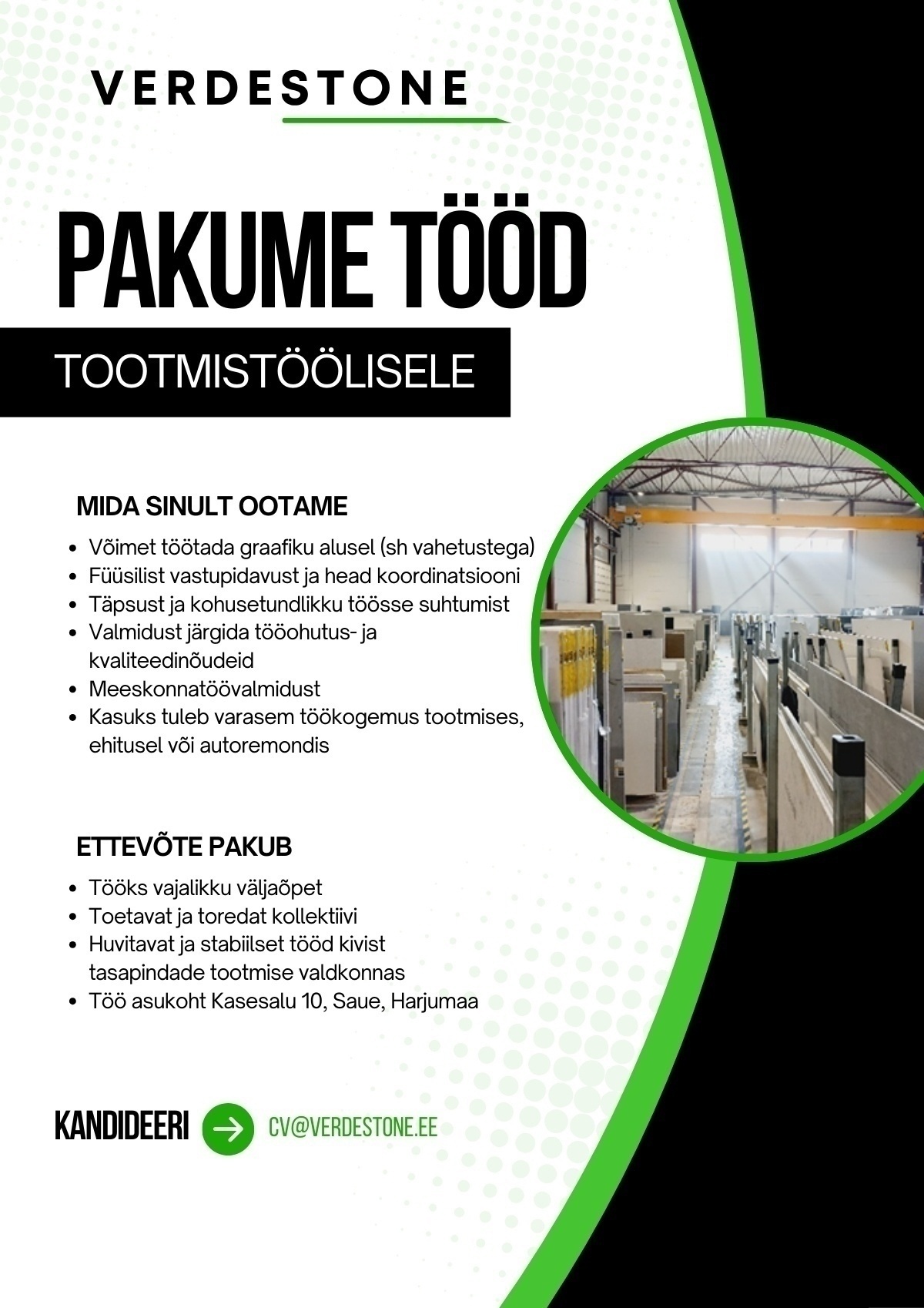Verdestone OÜ Tootmistööline