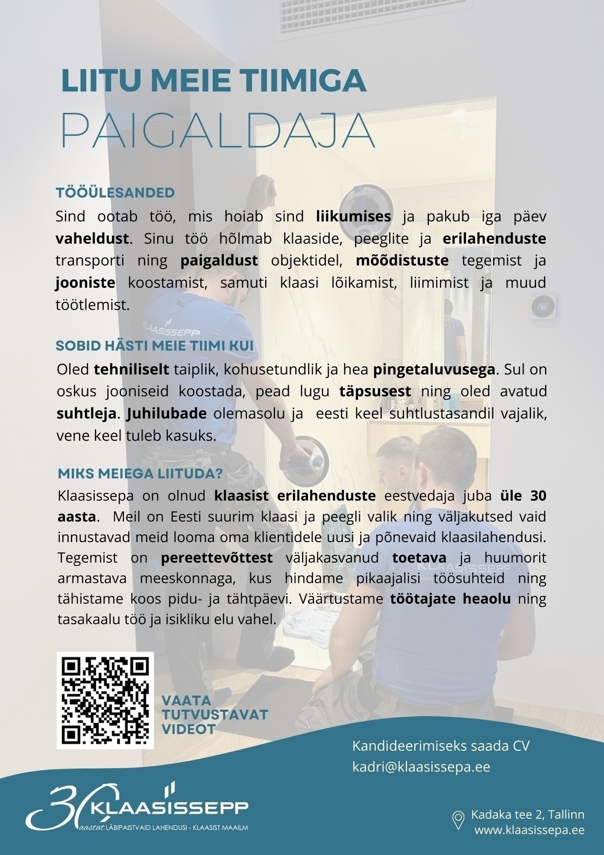 KLAASISSEPA OÜ Paigaldaja