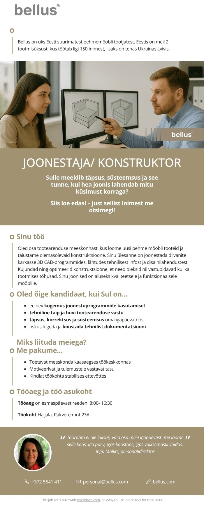 Bellus Furniture OÜ JOONESTAJA/ KONSTRUKTOR