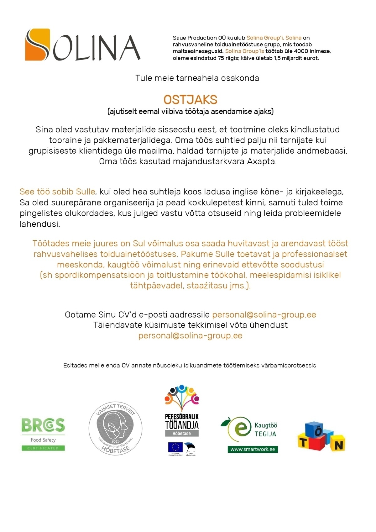 SAUE PRODUCTION OÜ Ostja