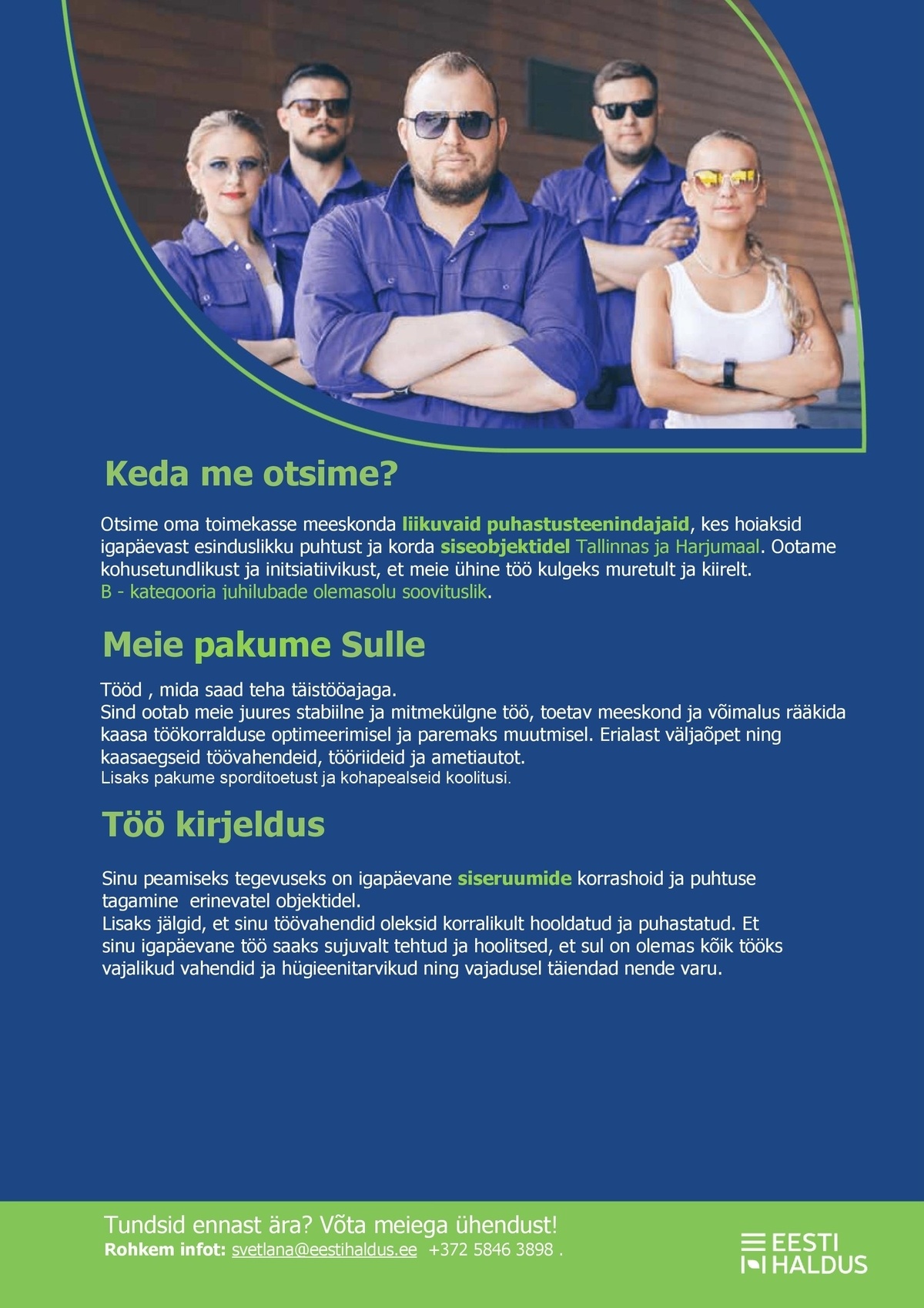 OÜ Eesti Haldus Puhastusteenindaja autobrigaadis