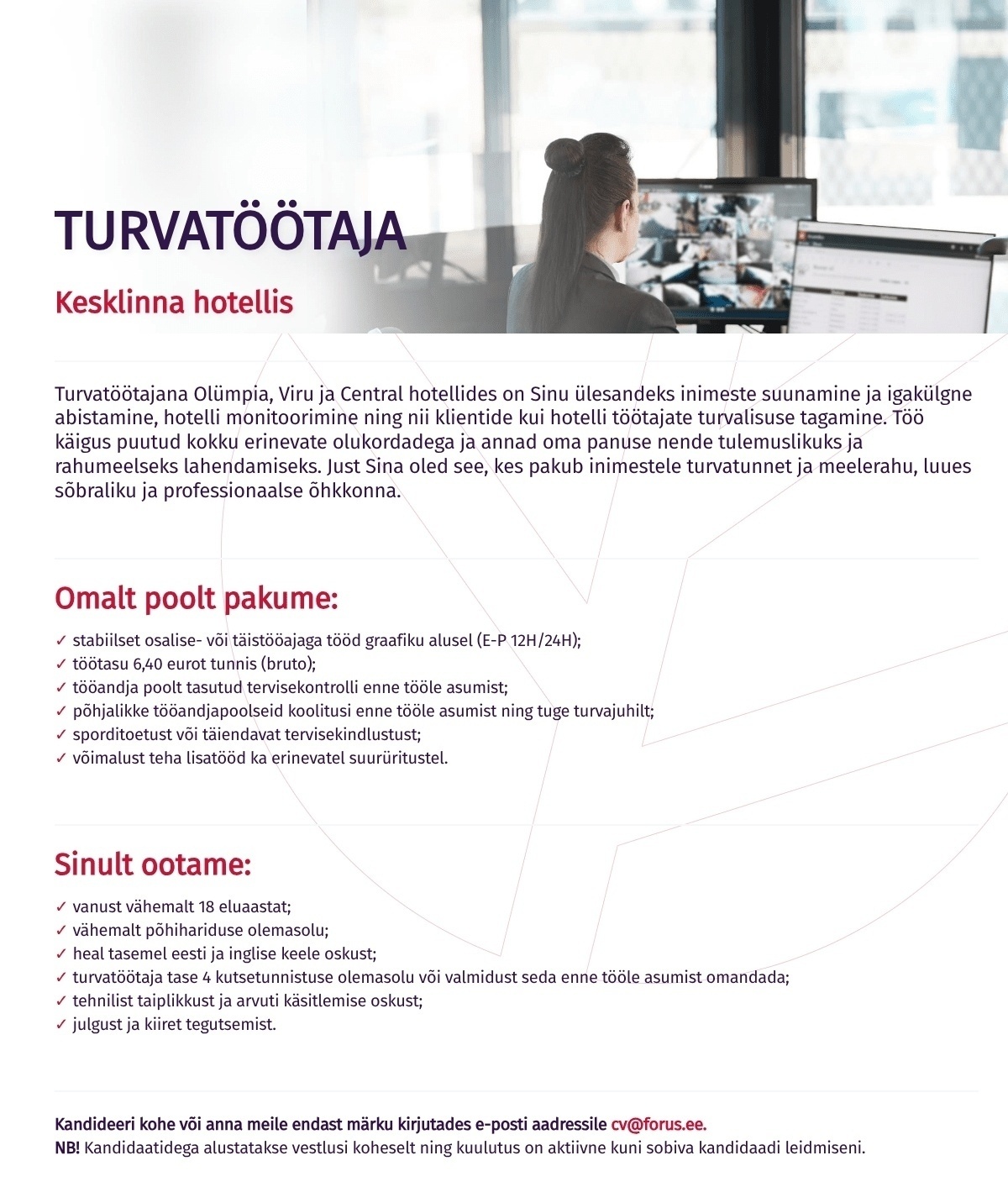 Forus Security AS Turvatöötaja Kesklinna hotelli