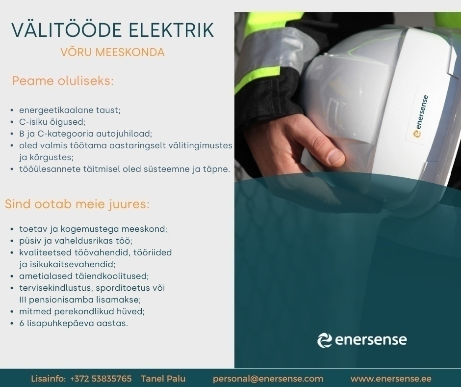 ENERSENSE AS Välitööde elektrik Võru meeskonda