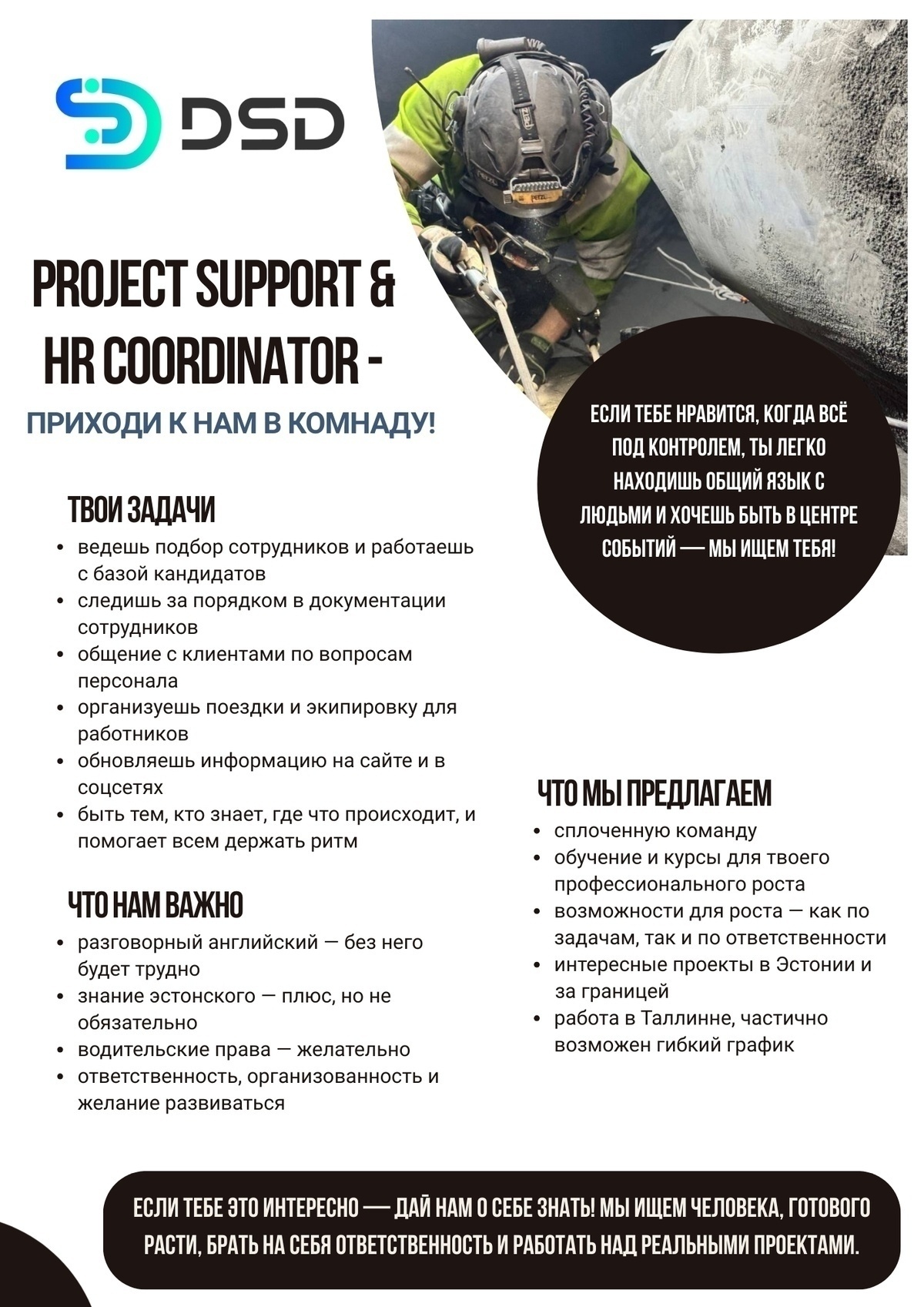 DSD OÜ Project Support & HR Coordinator