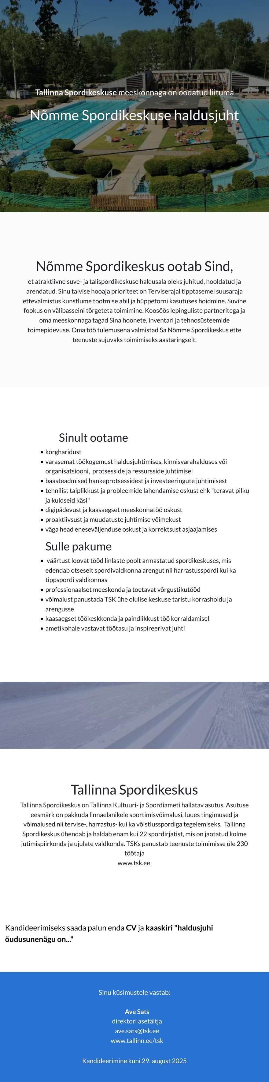 Tallinna Spordikeskus Haldusjuht