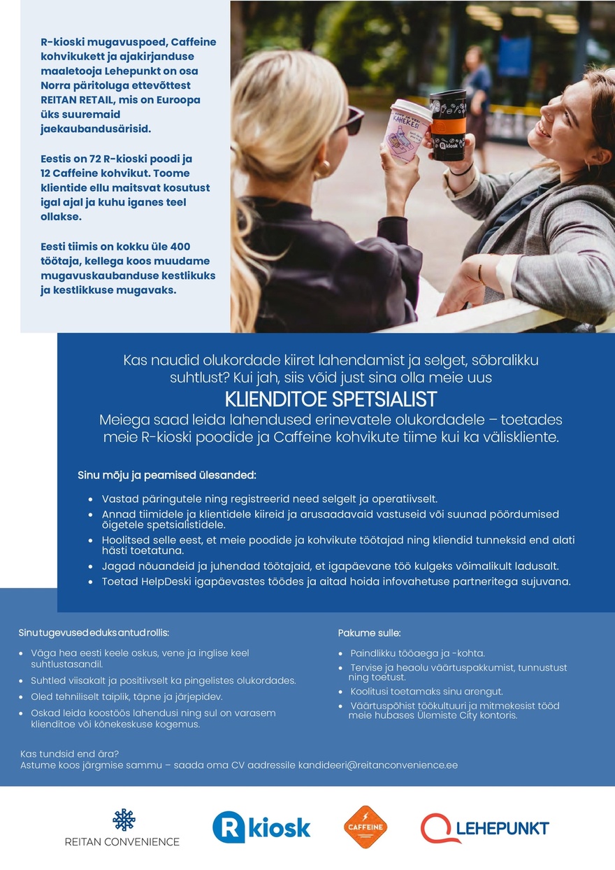 Reitan Convenience Estonia AS Klienditoe spetsialist