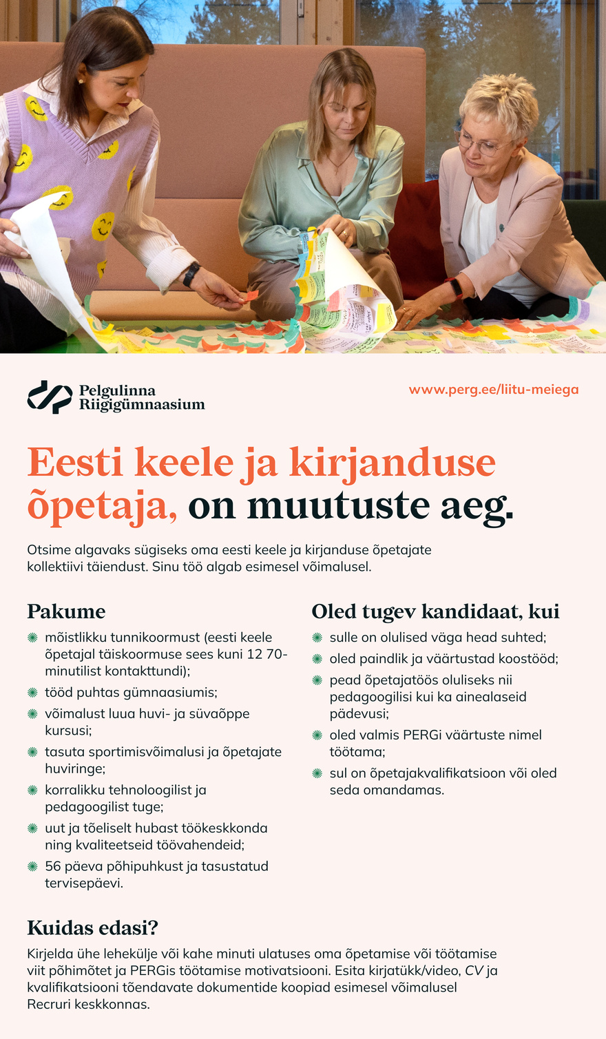 Tallinna Pelgulinna Riigigümnaasium Eesti keele ja kirjanduse õpetaja