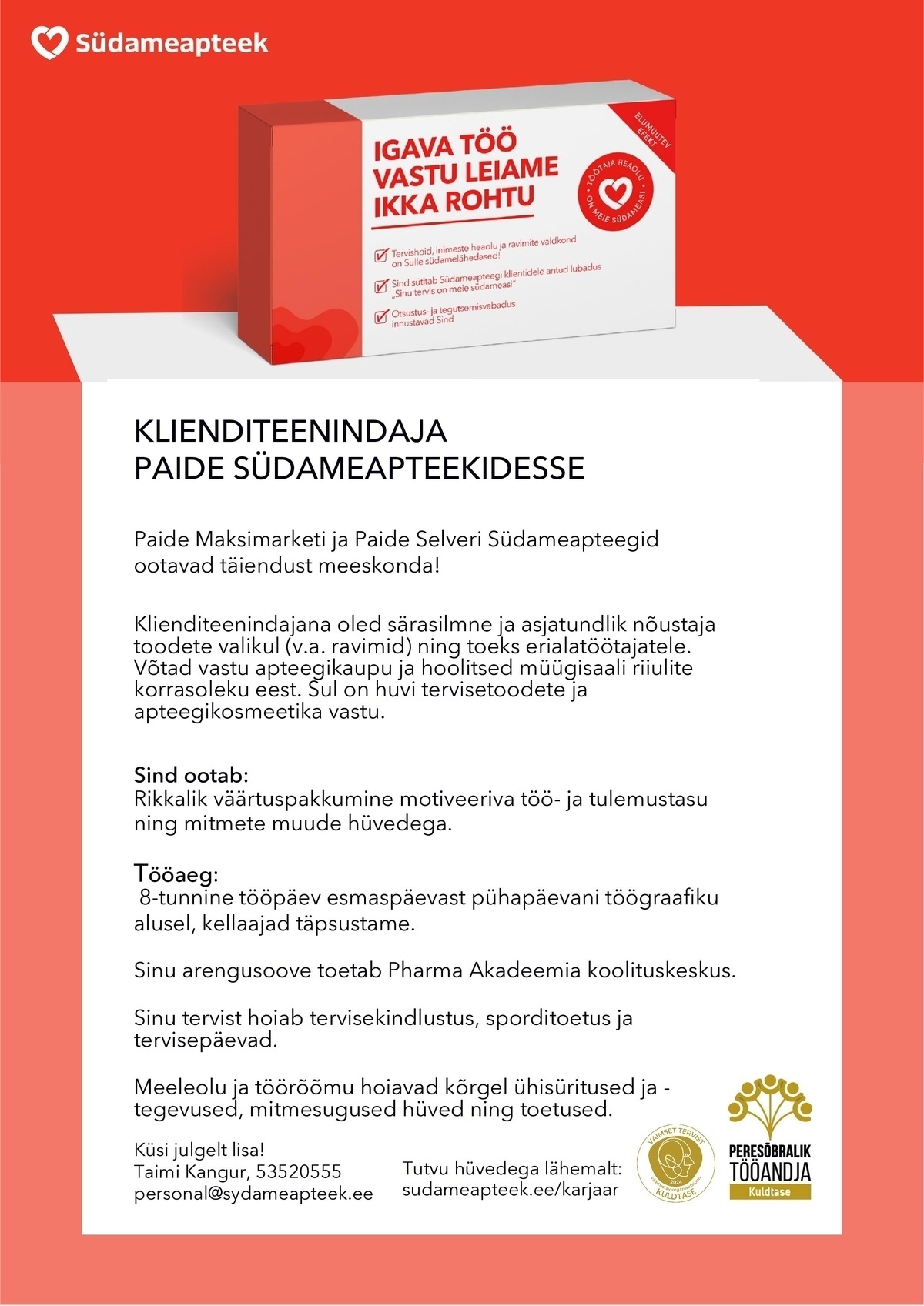 PHARMA HOLDING OÜ KLIENDITEENINDAJA