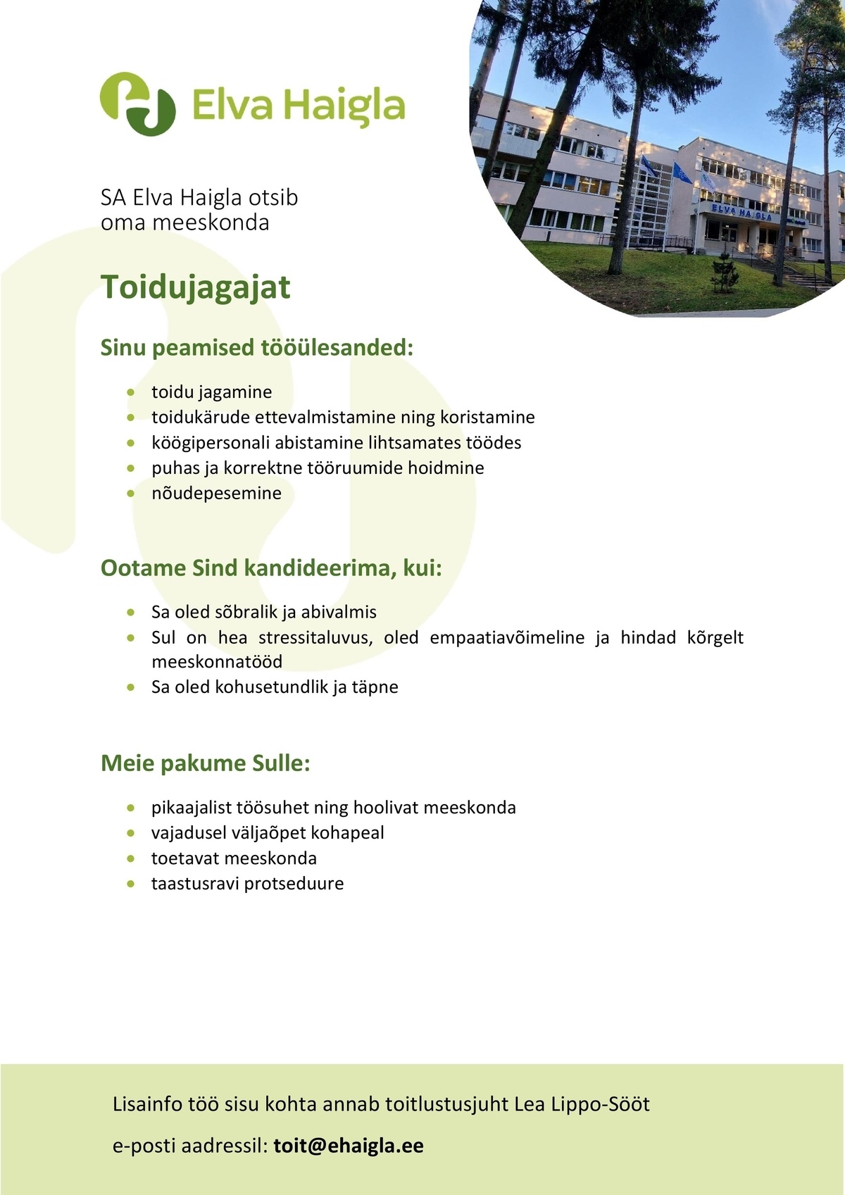 ELVA HAIGLA SA Toidujagaja