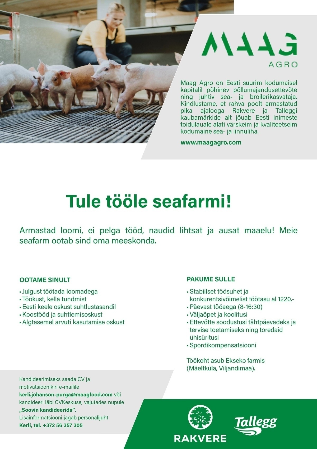 Maag Agro AS Farmitööline